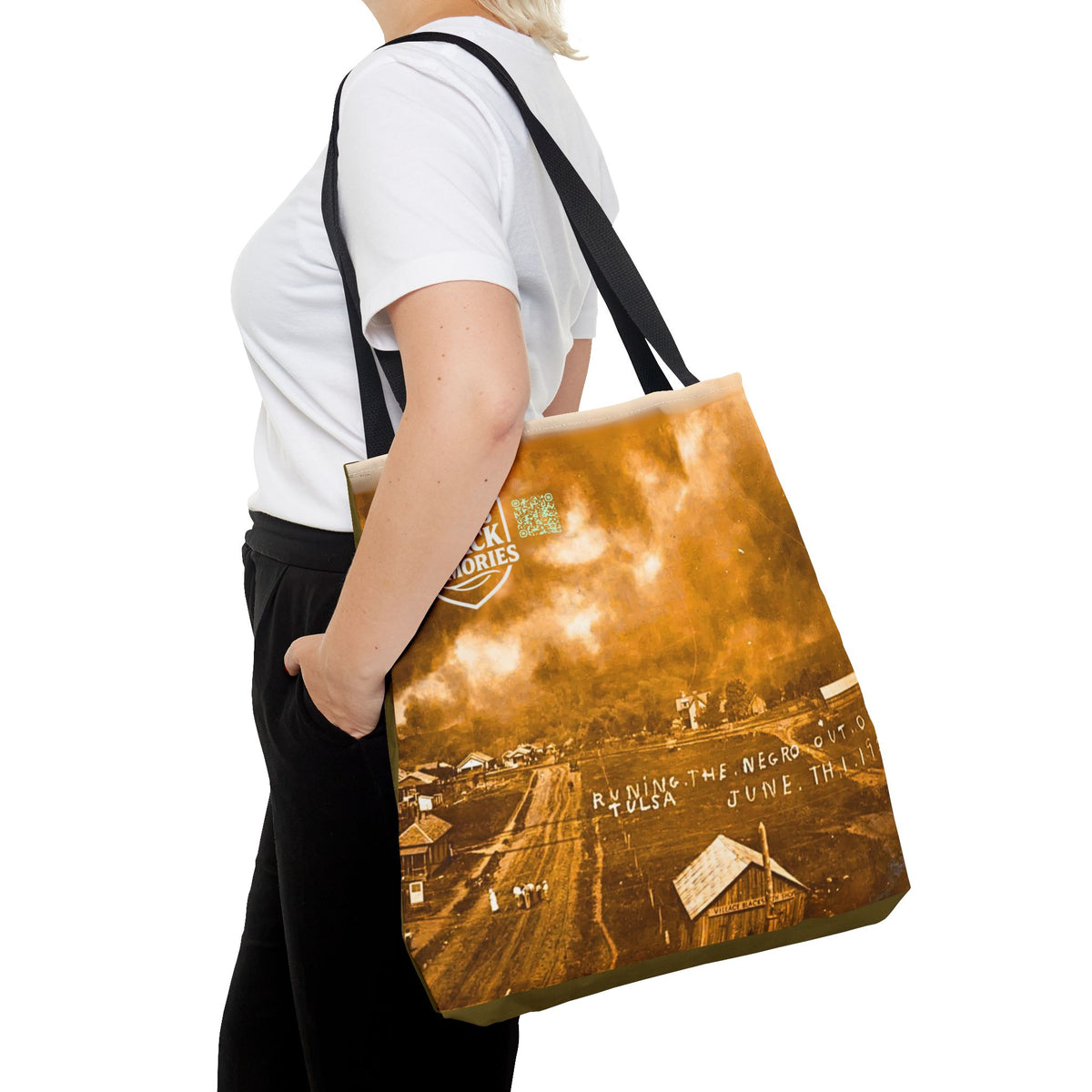 Tulsa Massacre "Run Out Of Town" Tote Bag (Mustard)