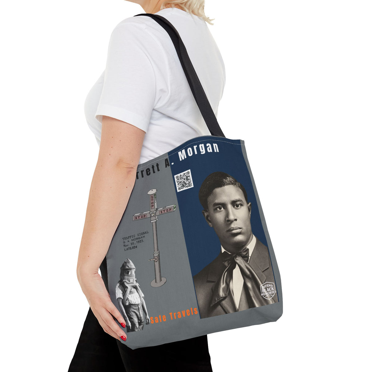 Garrett A. Morgan Historical Portrait Tote Bag (White)