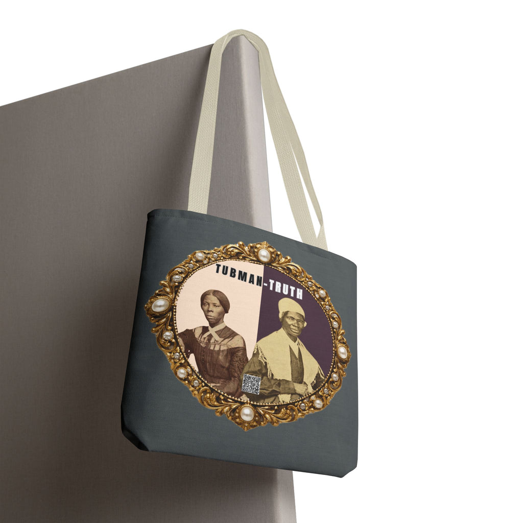 Tubman-Truth Brooch Graphic Tote Bag (Dark grey)