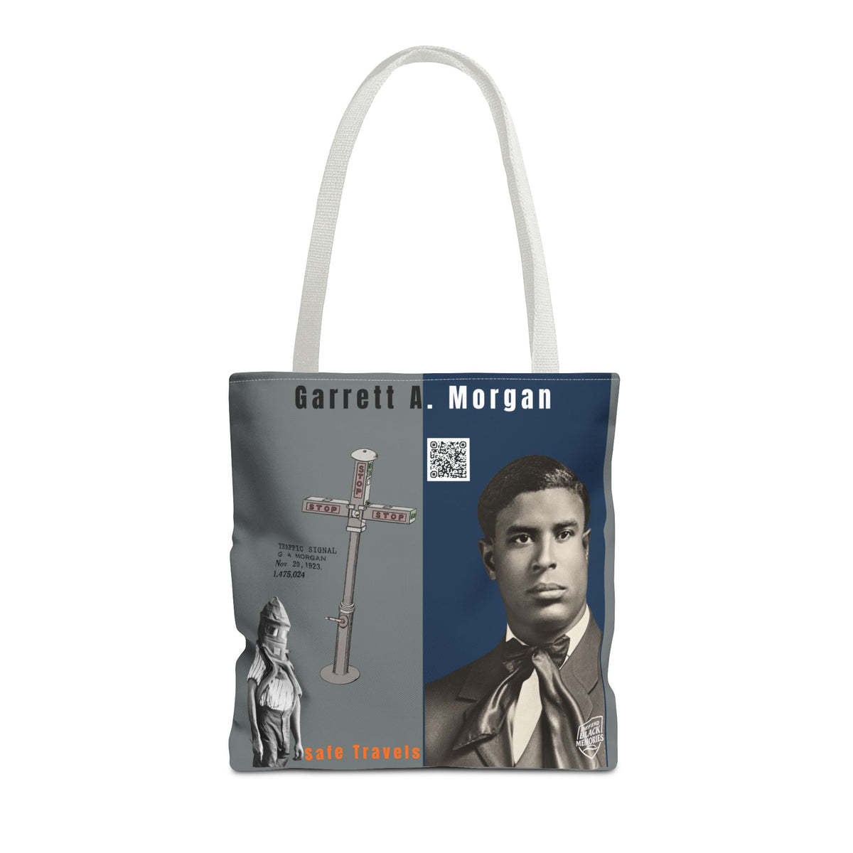 Garrett A. Morgan Historical Portrait Tote Bag (White)