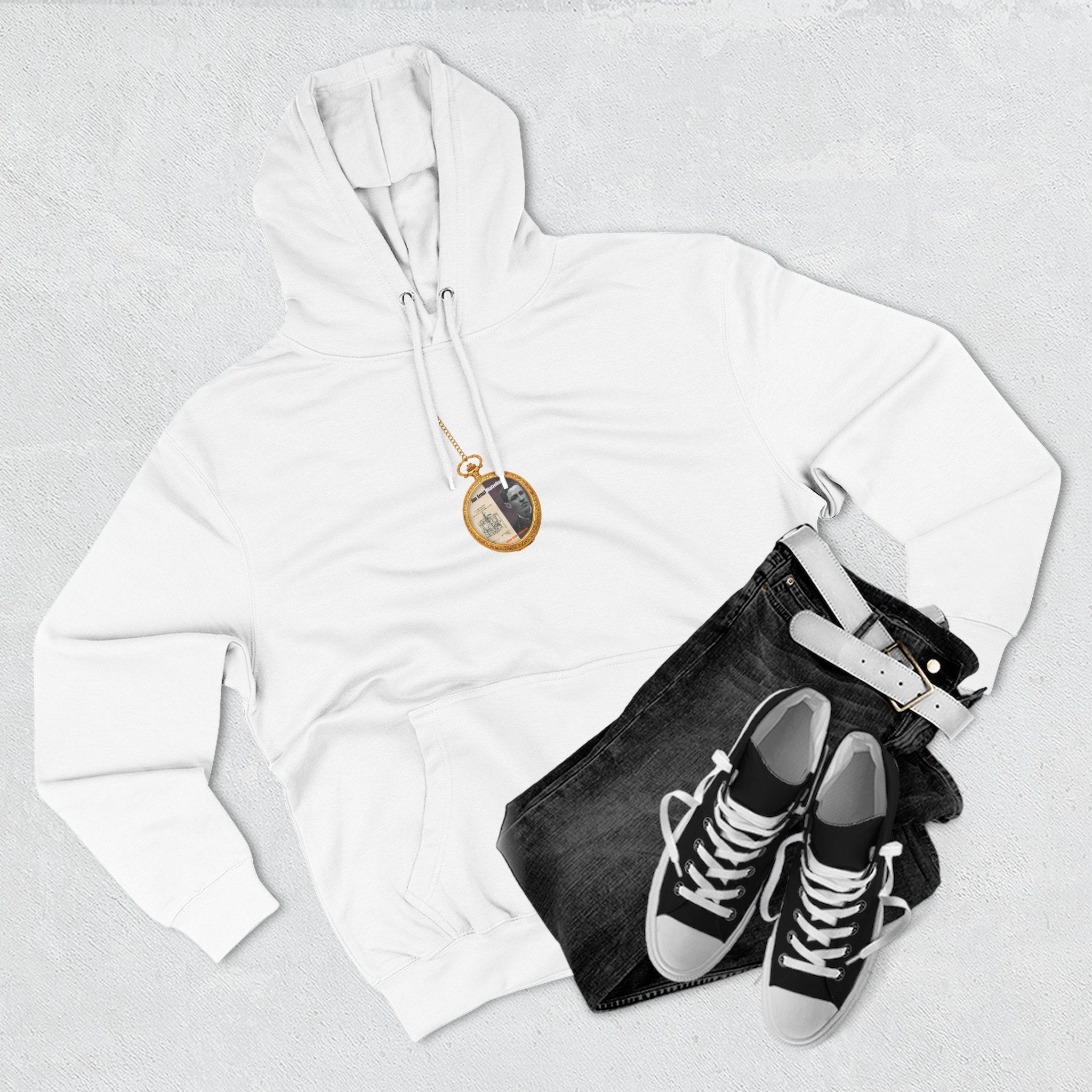 Jan Ernst Matzeliger Pocket Watch Three-Panel Historic Black Portrait Hoodie