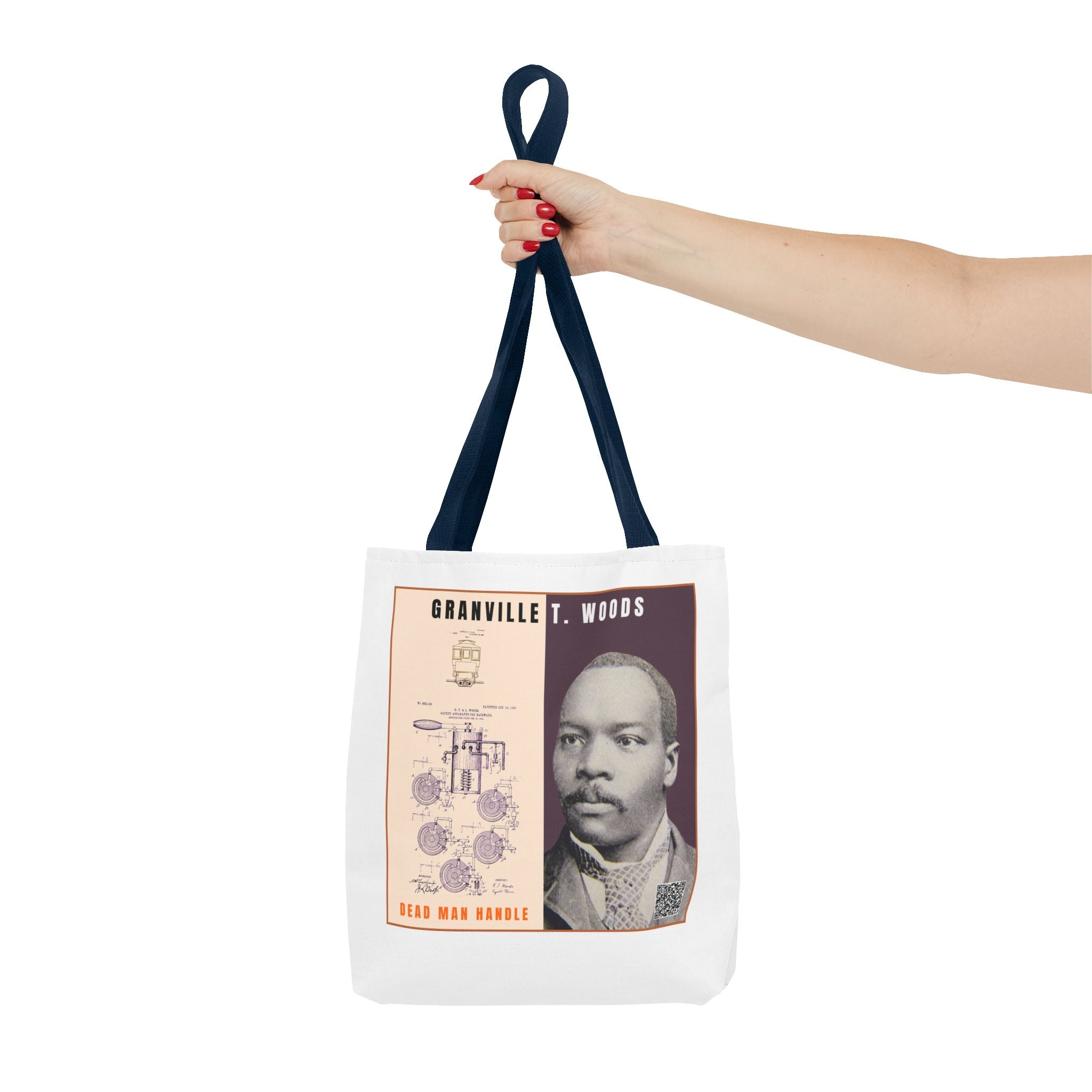 Defend Black Memories: Granville T. Woods Historical Portrait AOP Tote Bag
