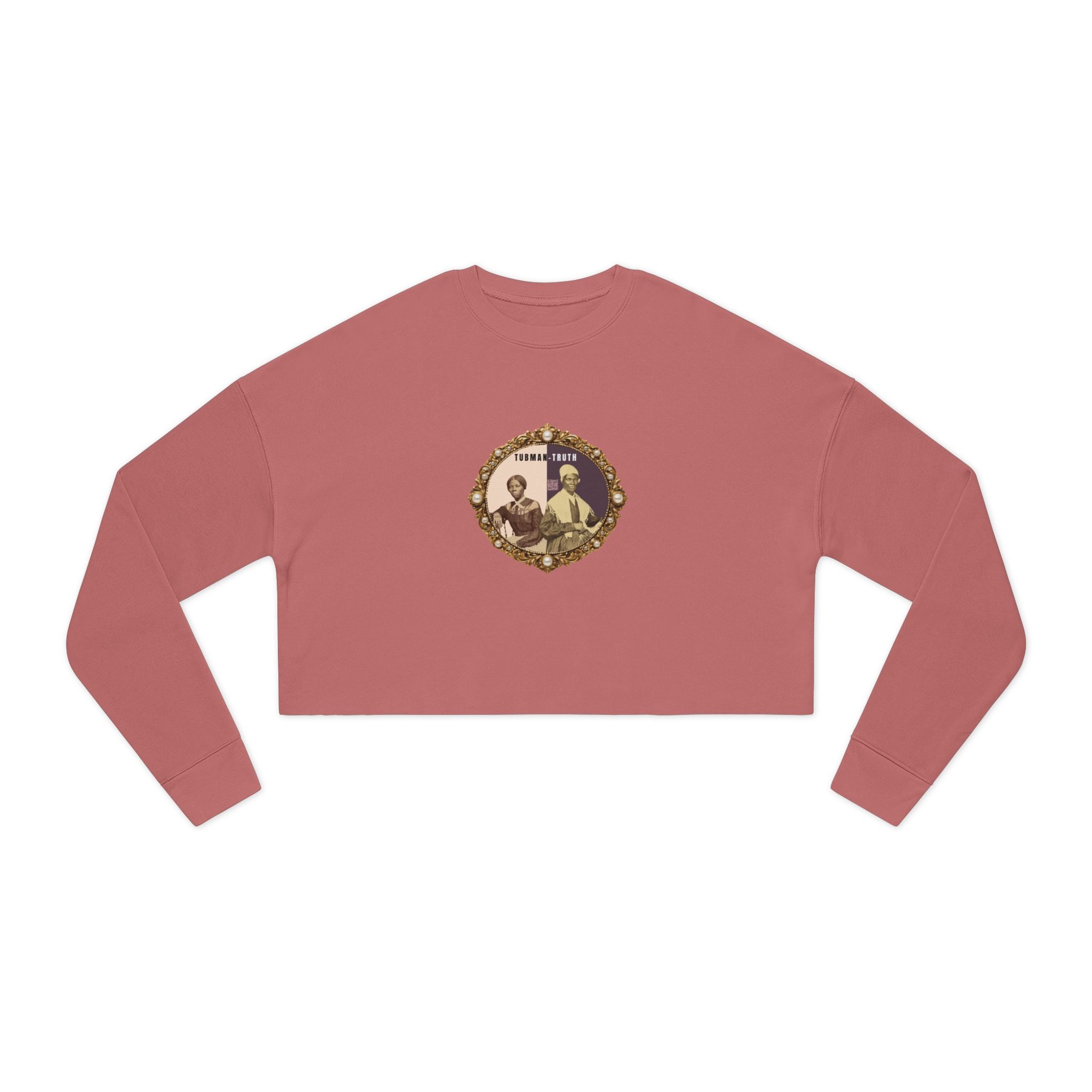 Tubman-Truth, Front Brooch Graphic, Women's Cropped Sweatshirt