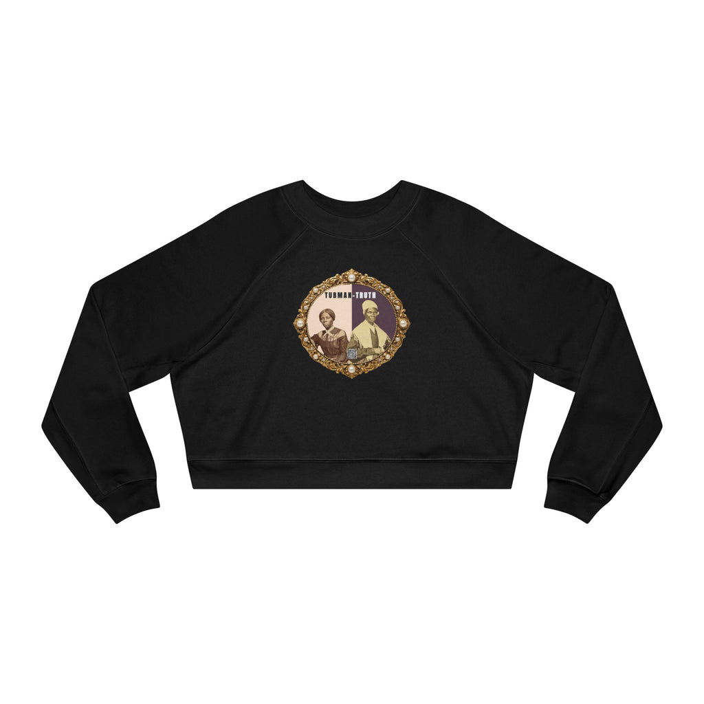 Tubman-Truth, Front Brooch Graphic, Women's Cropped Fleece Pullover