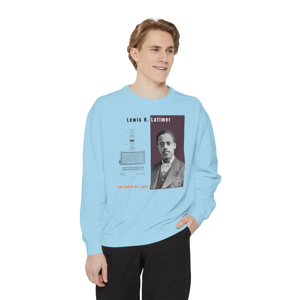 Defend Black Memories: Lewis Latimer Unisex Garment-Dyed Sweatshirt