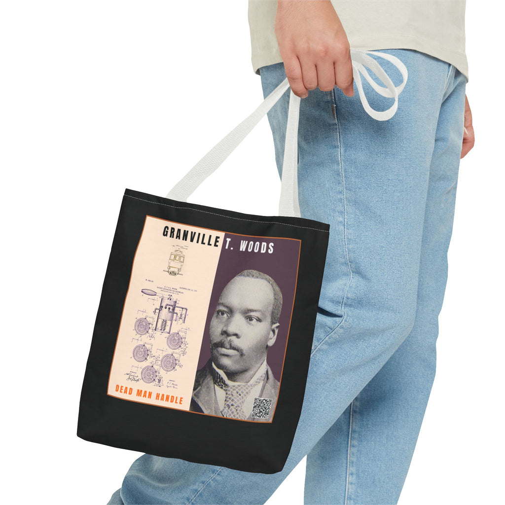 Granville T. Woods Historical Portrait Tote Bag (Black)