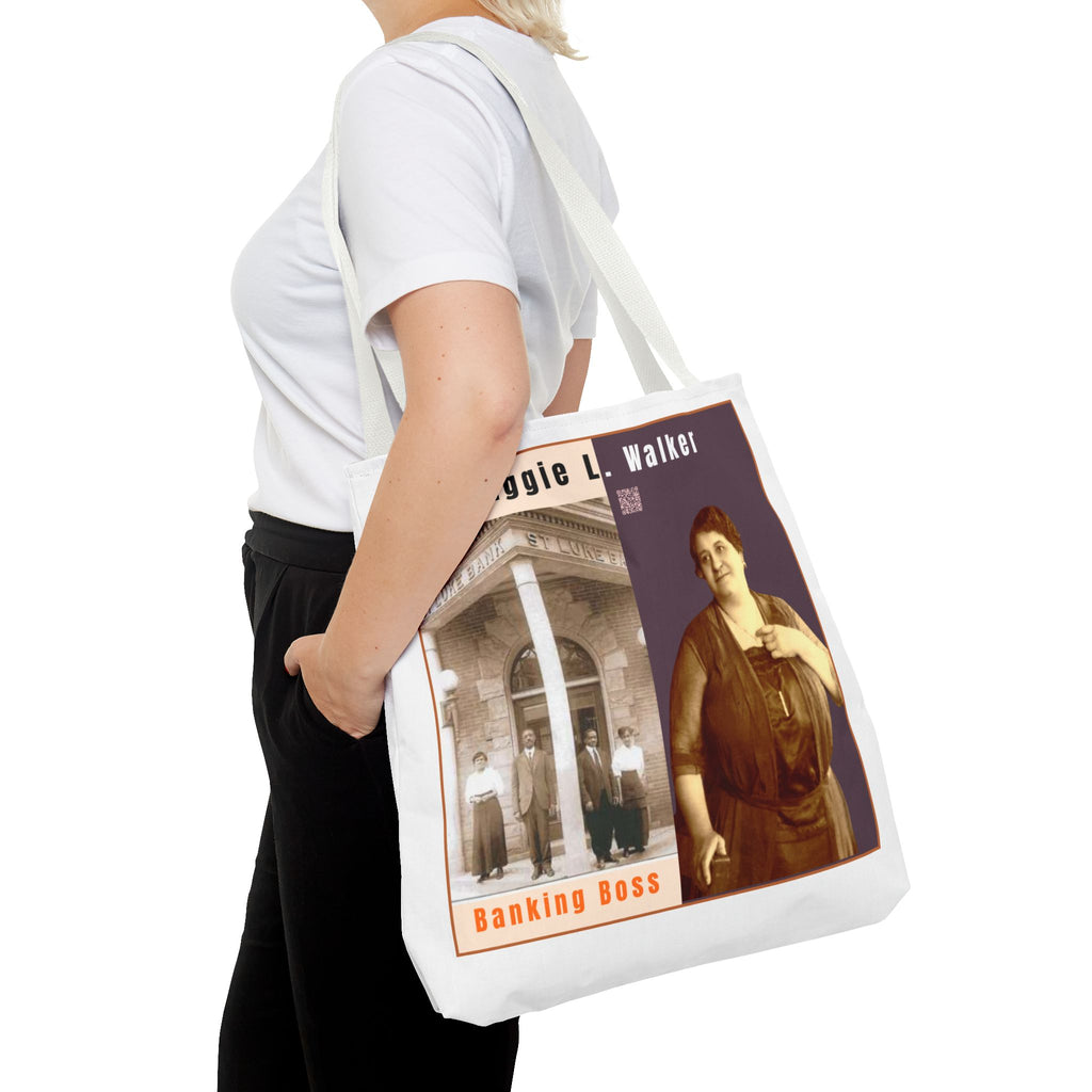 Maggie L. Walker Graphic Tote Bag — Black and Bold Historical Icon Design