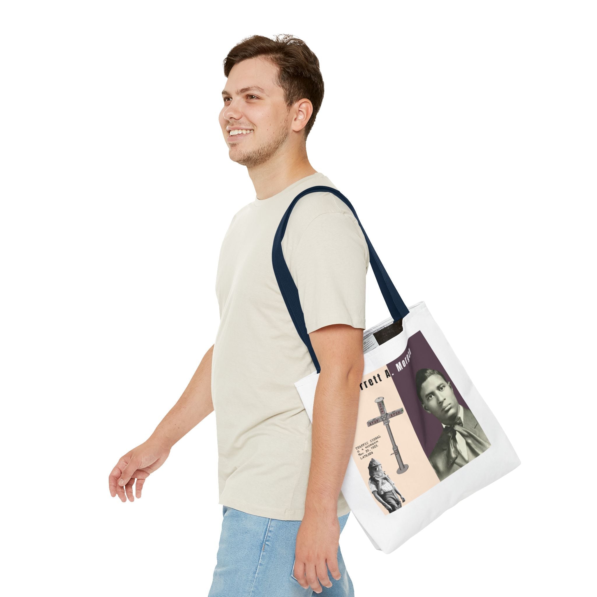 Garrett A. Morgan Historical Portrait Tote Bag (White)