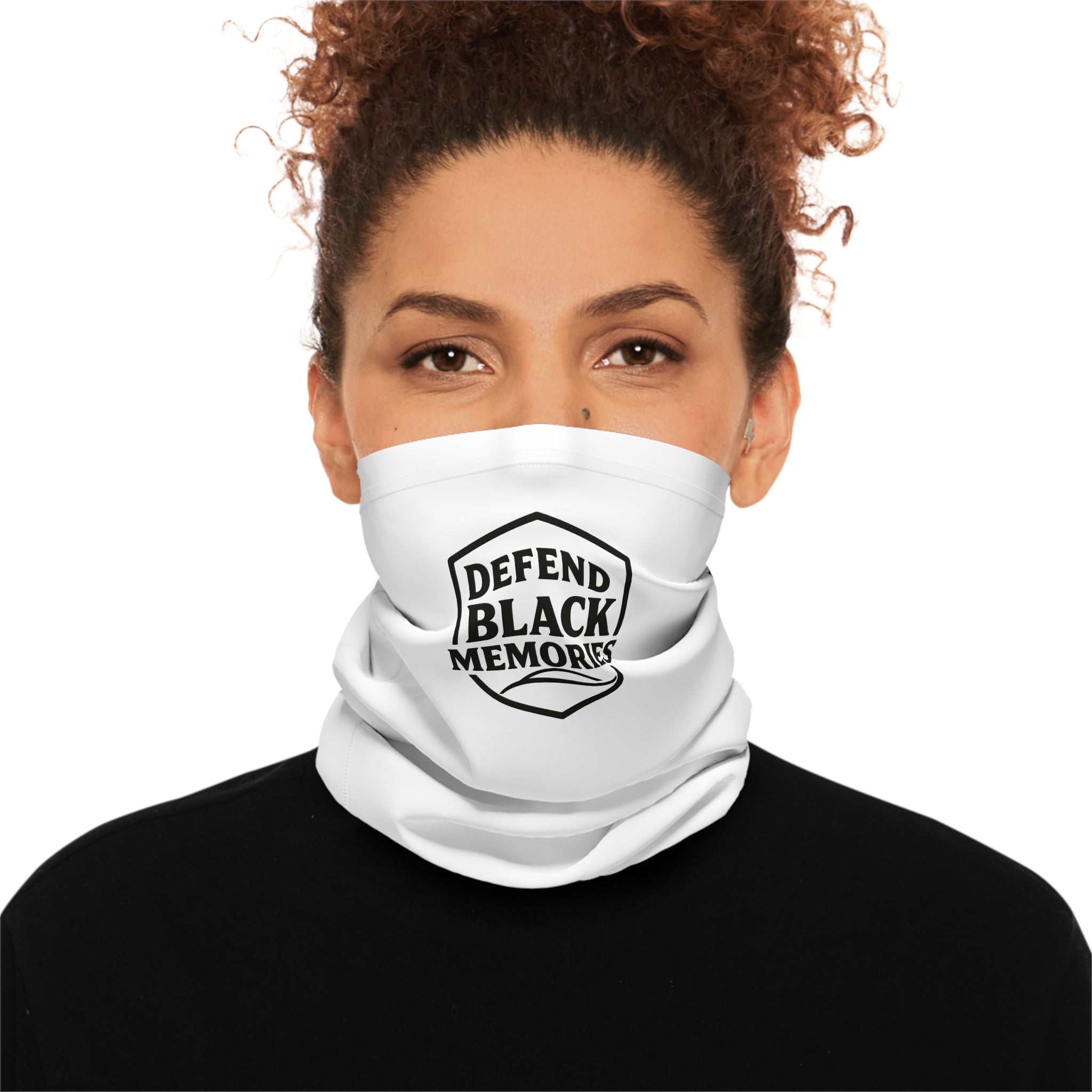 Defend Black Memories Neck Gaiter: Shield Design, Lightweight Face Covering for Everyday Wear