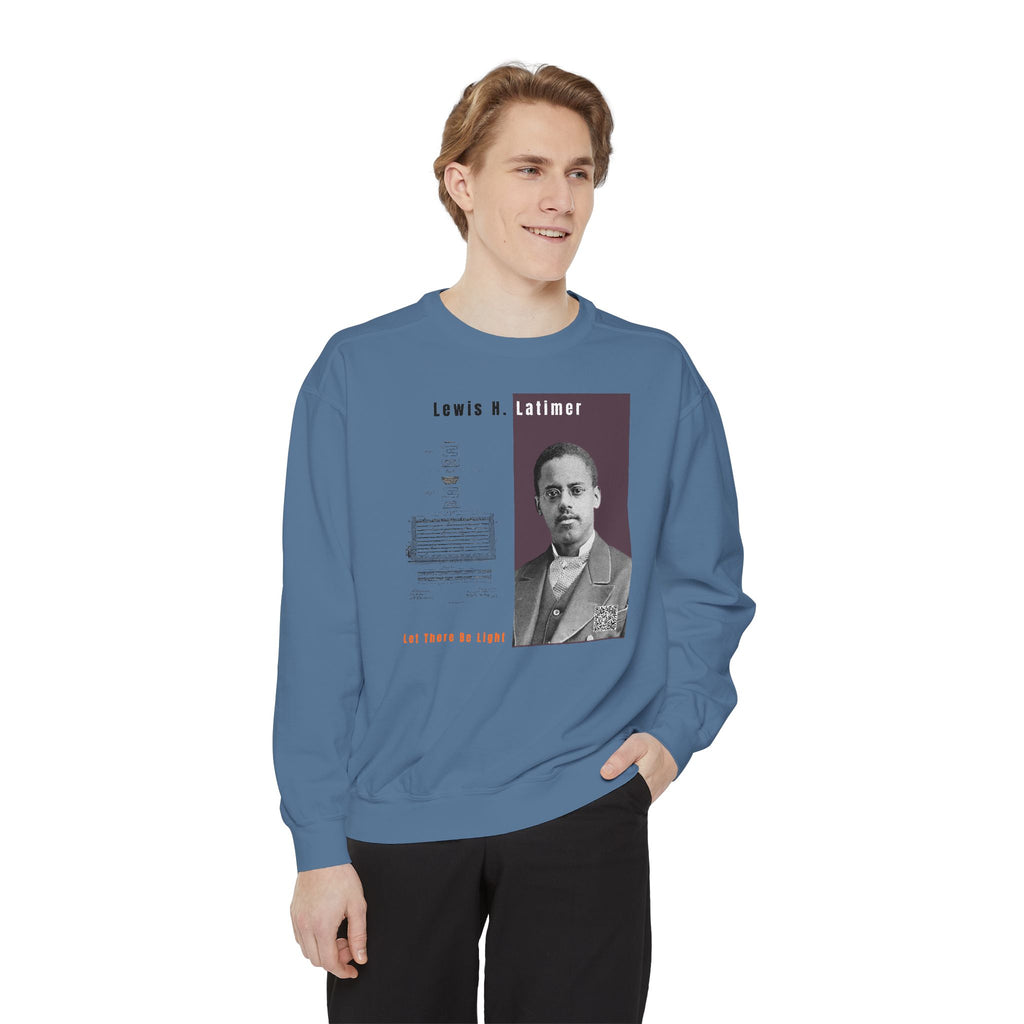 Defend Black Memories: Lewis Latimer Unisex Garment-Dyed Sweatshirt