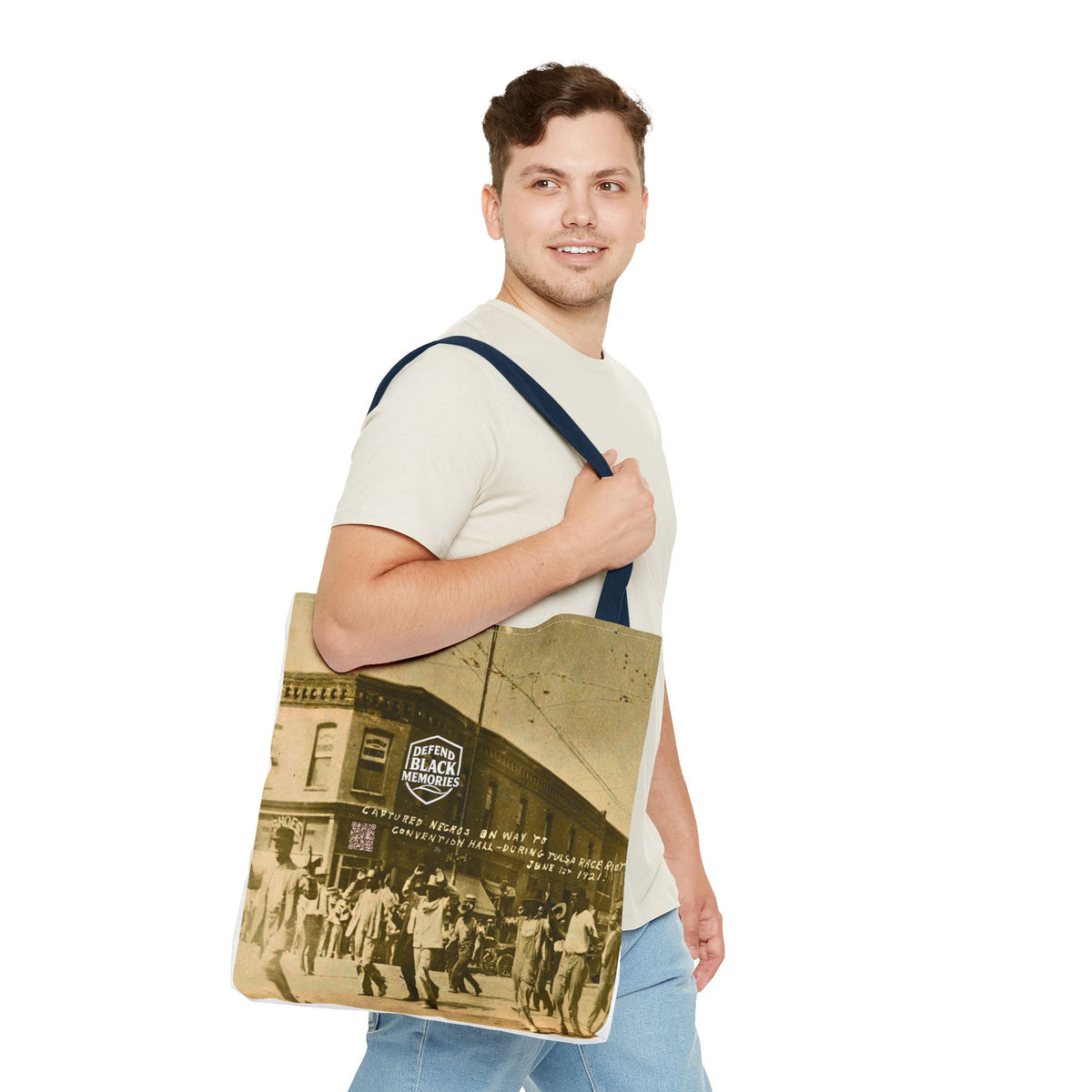 Tulsa Massacre 'Hands Up" Tote Bag (White)
