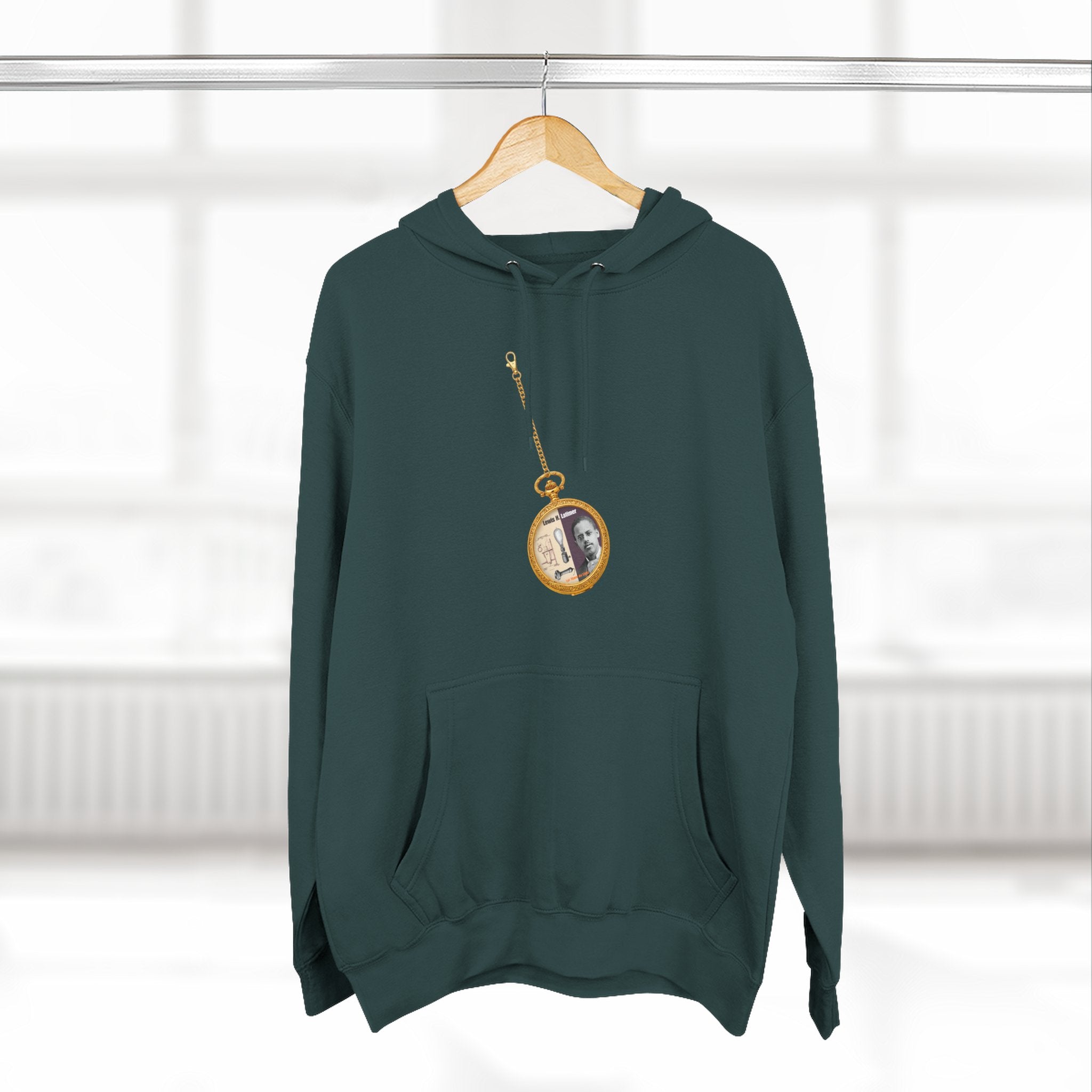 Lewis H Latimer Pocket Watch Three-Panel Fleece Hoodie