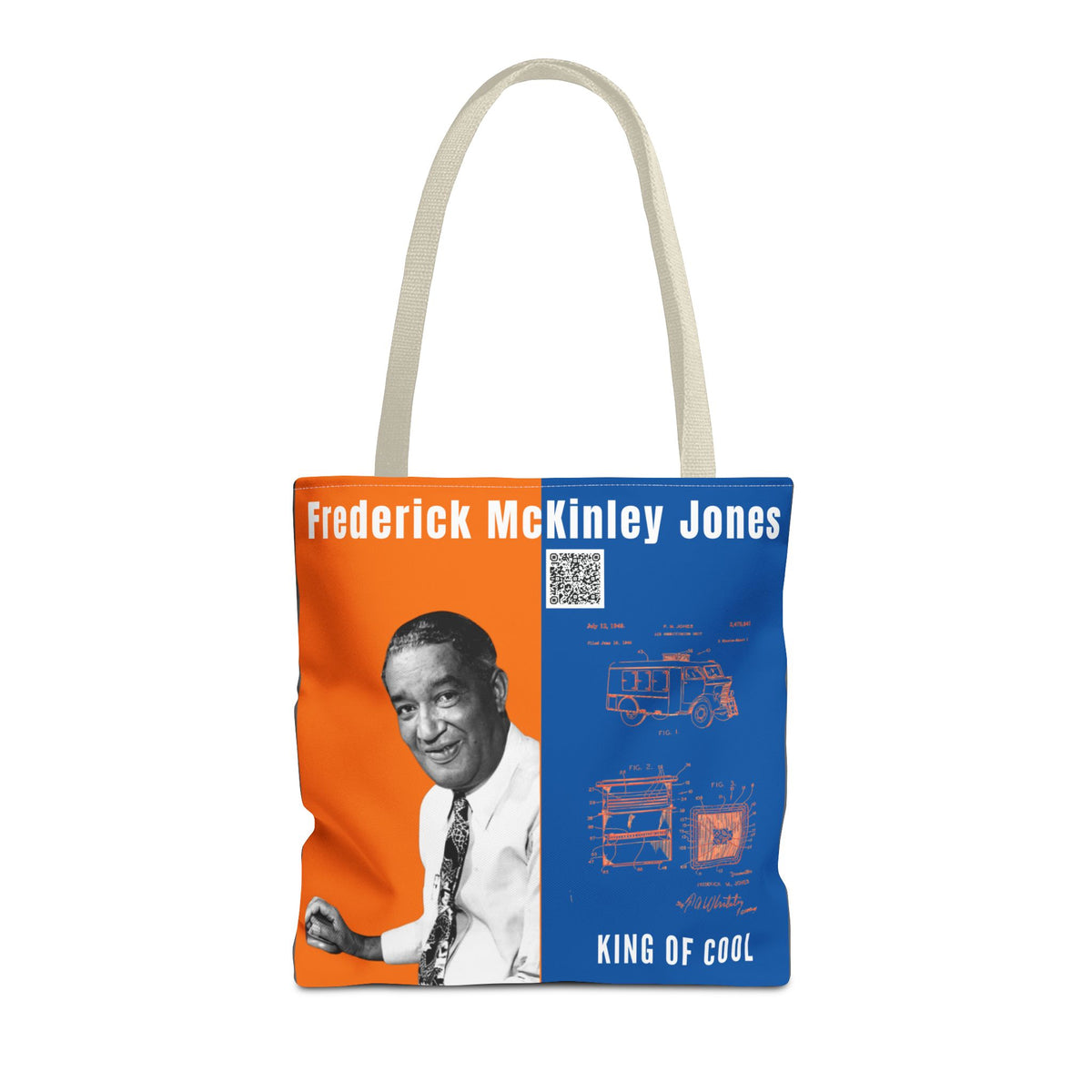 Frederick McKinley Jones, Historical Portrait Tote Bag (Black)