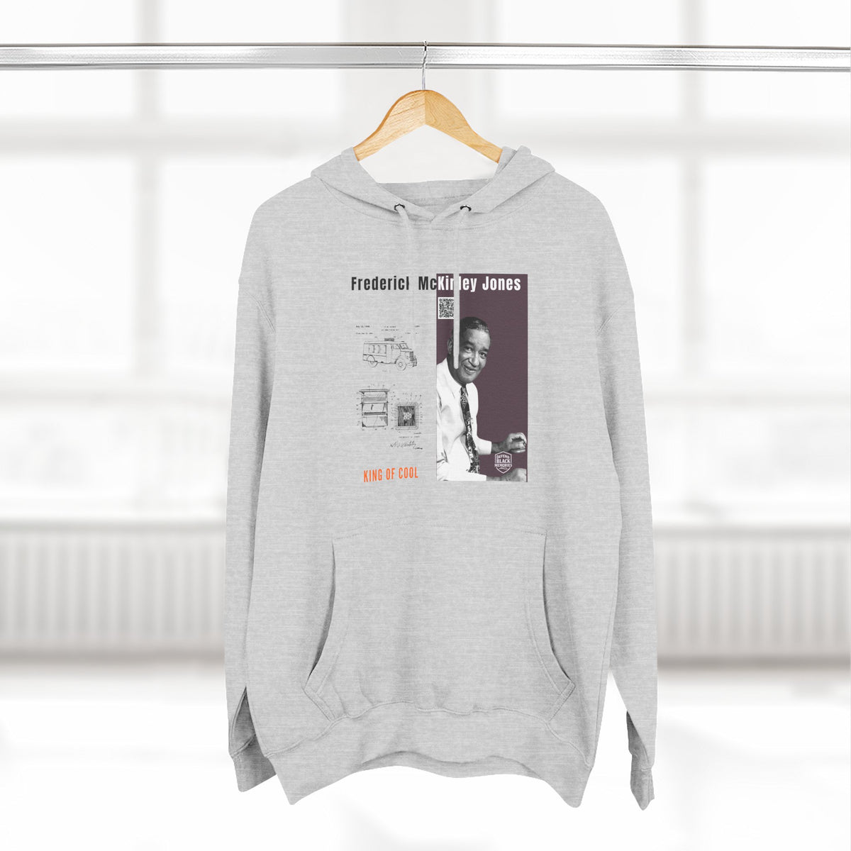 Frederick McKinley Jones, Unisex, Three-panel Historical Portrait Hoodie (City Champs)