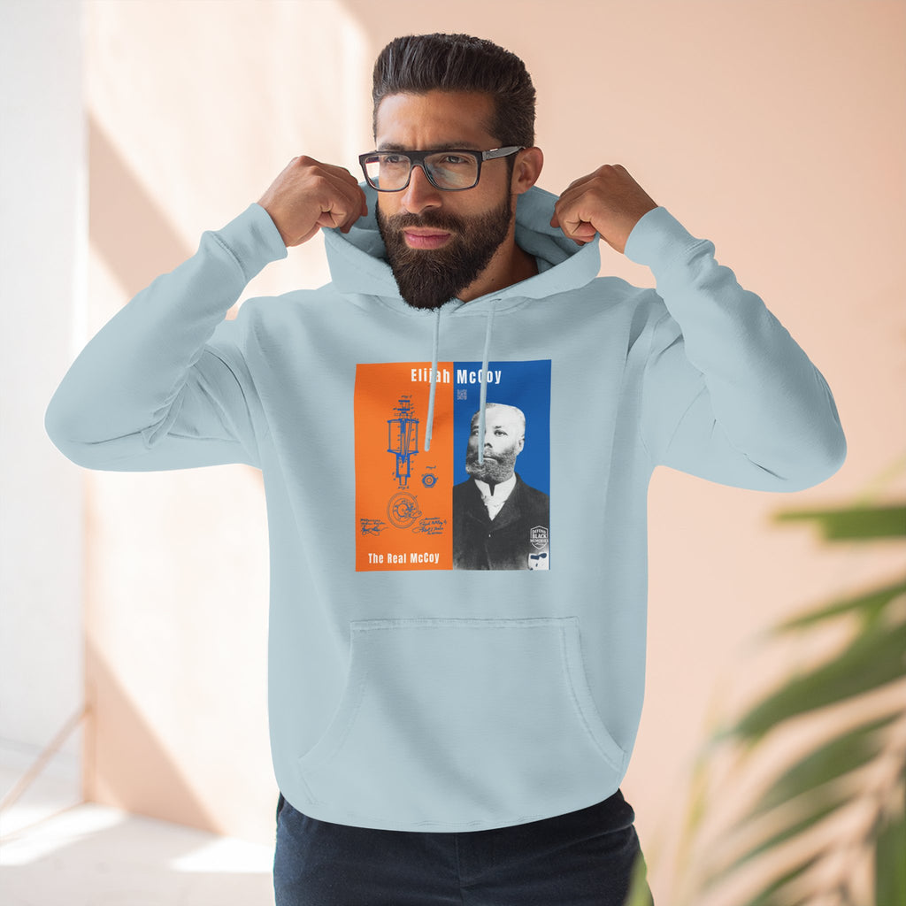 Elijah McCoy Three-Panel Design Hoodie-Historic Black Portrait Pullover (City Champs)
