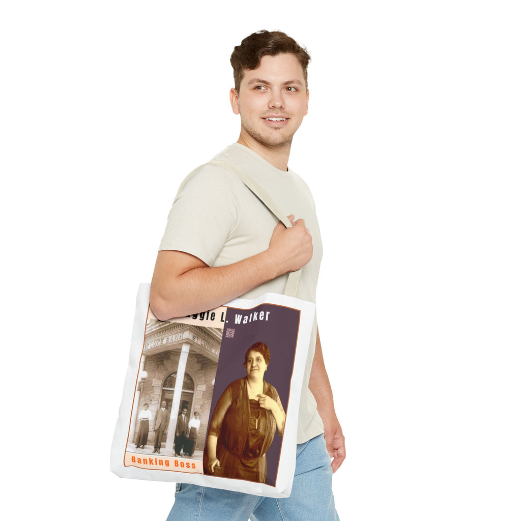 Maggie L. Walker Graphic Tote Bag — Black and Bold Historical Icon Design