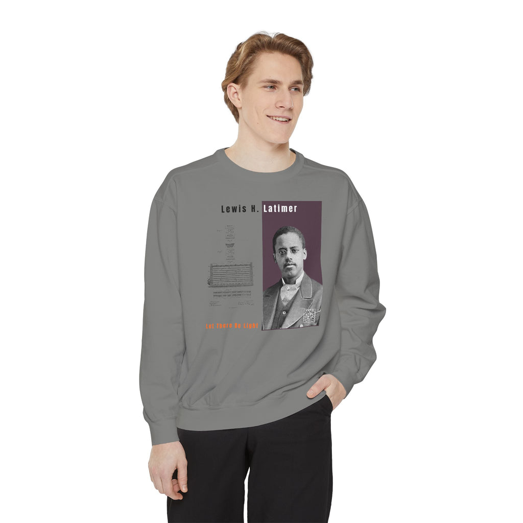 Defend Black Memories: Lewis Latimer Unisex Garment-Dyed Sweatshirt