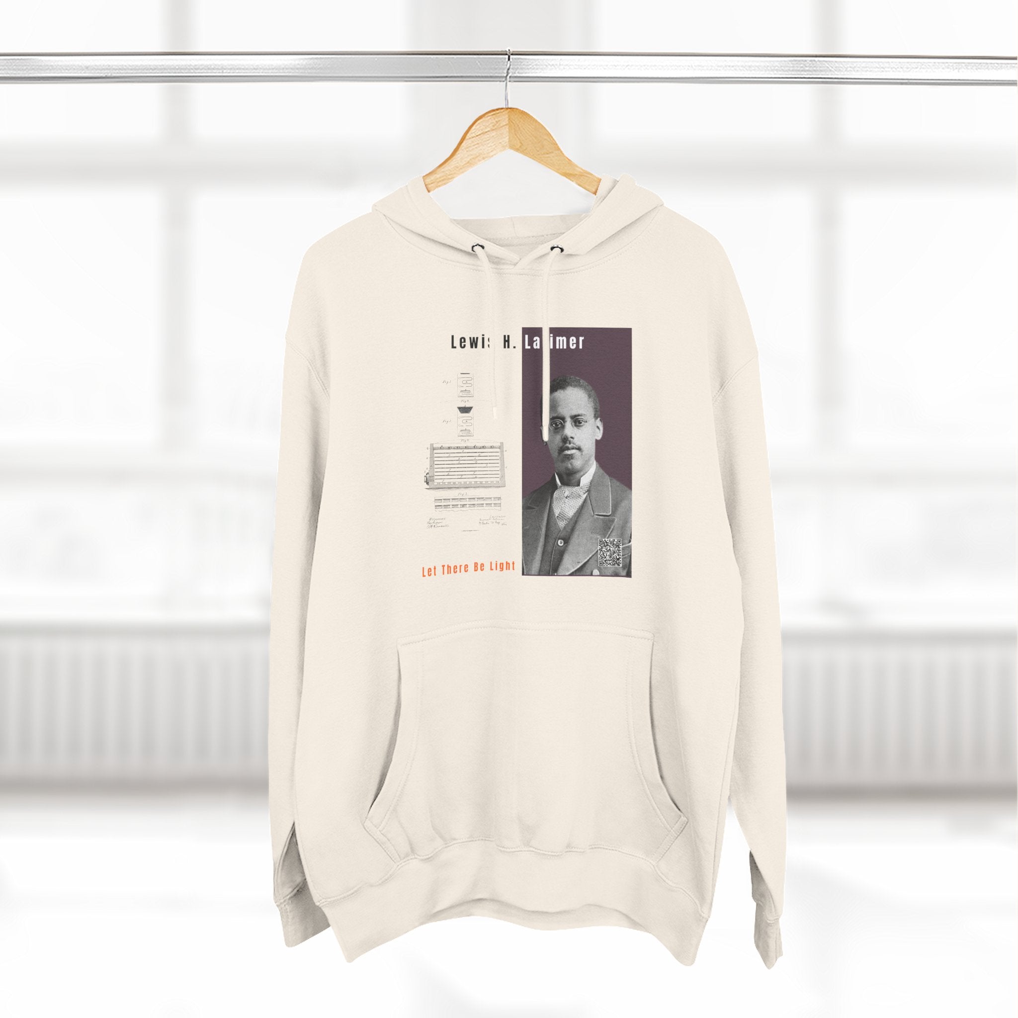 Defend Black Memories: Lewis H. Latimer Three-panel Historical Black Portrait Hoodie