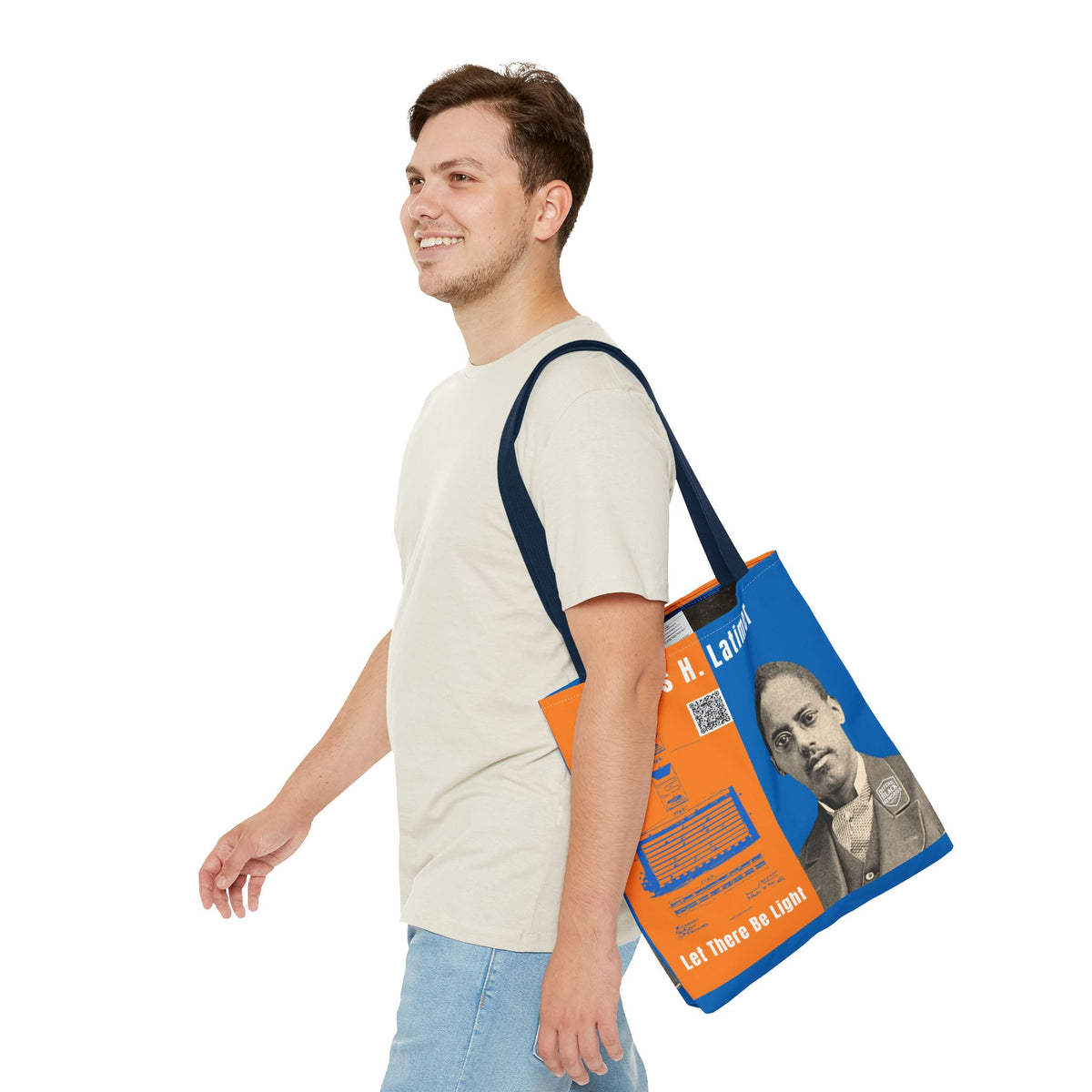 Lewis H. Latimer, Historical Portrait Tote Bag (Double Side City Champs Blue)