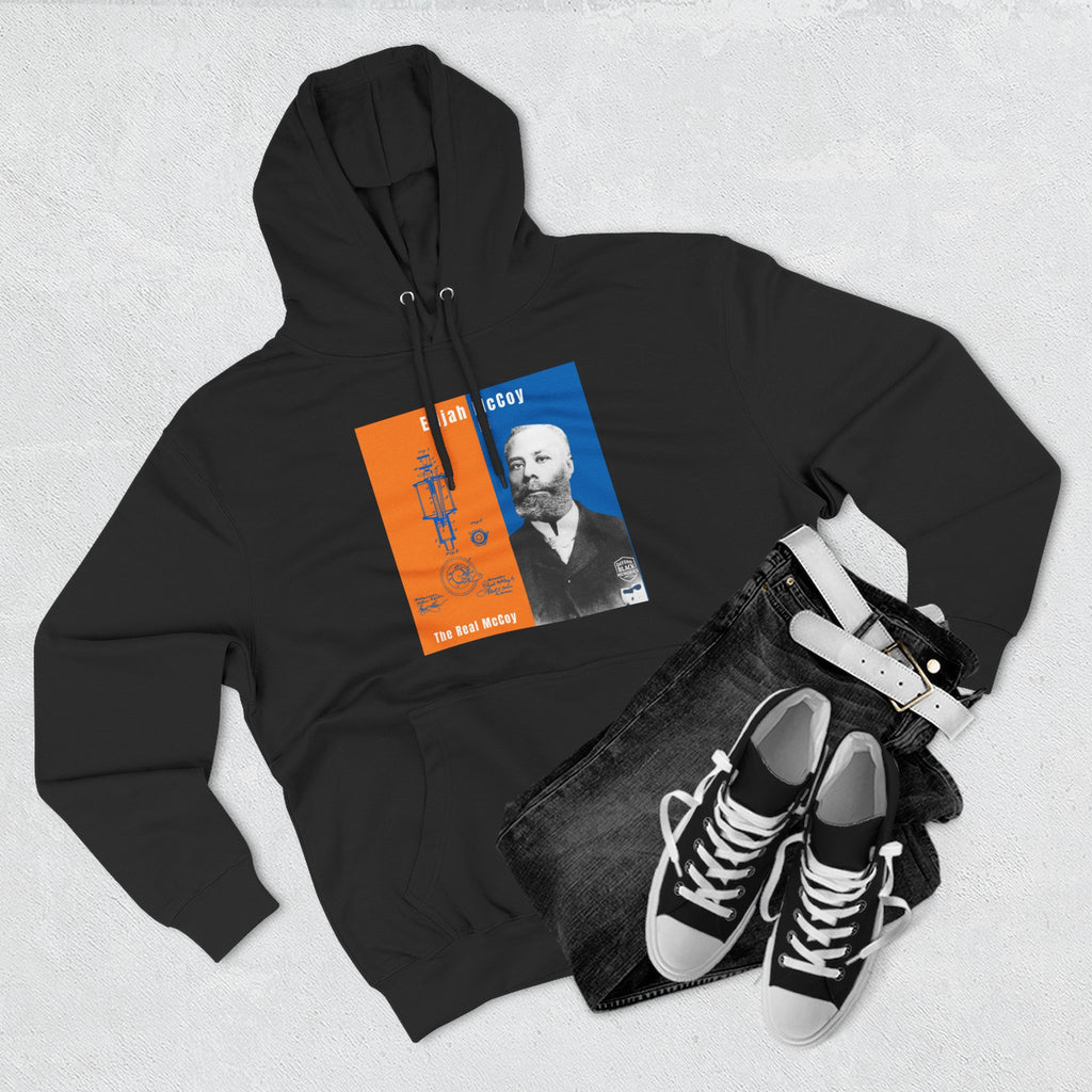 Elijah McCoy Three-Panel Design Hoodie-Historic Black Portrait Pullover (City Champs)