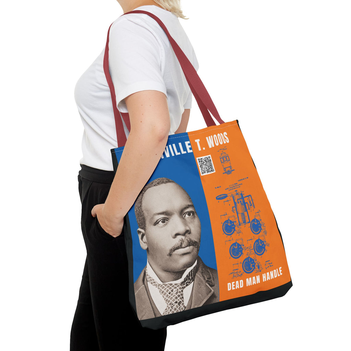 Granville T. Woods Historical Portrait Tote Bag -Turquoise (City Champs)