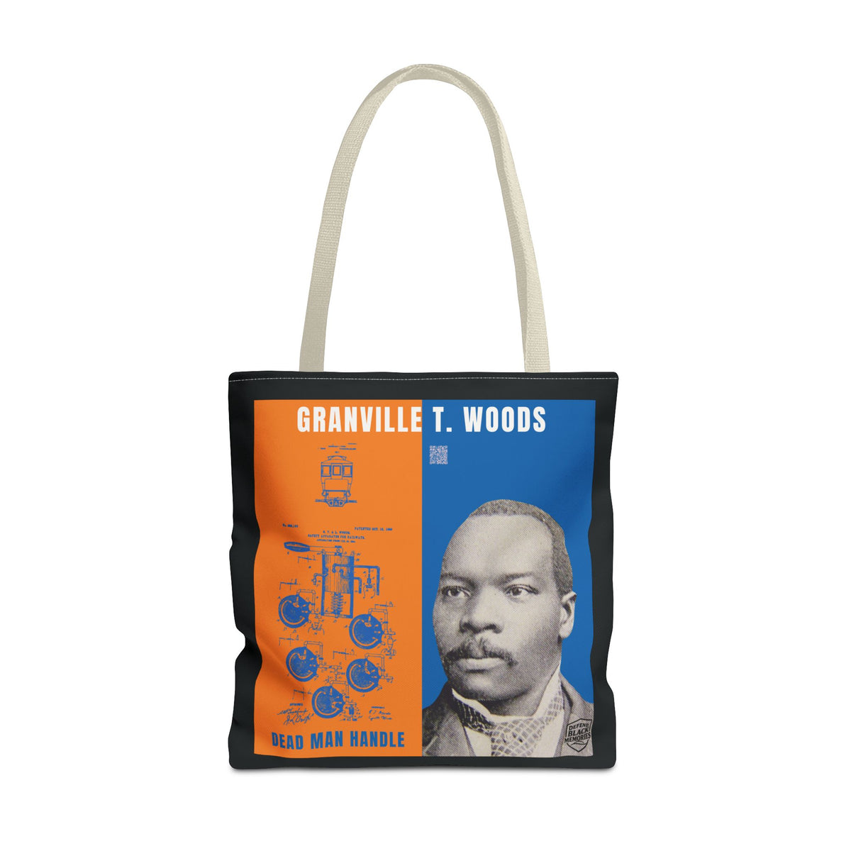 Granville T. Woods Historical Portrait Tote Bag -Turquoise (City Champs)