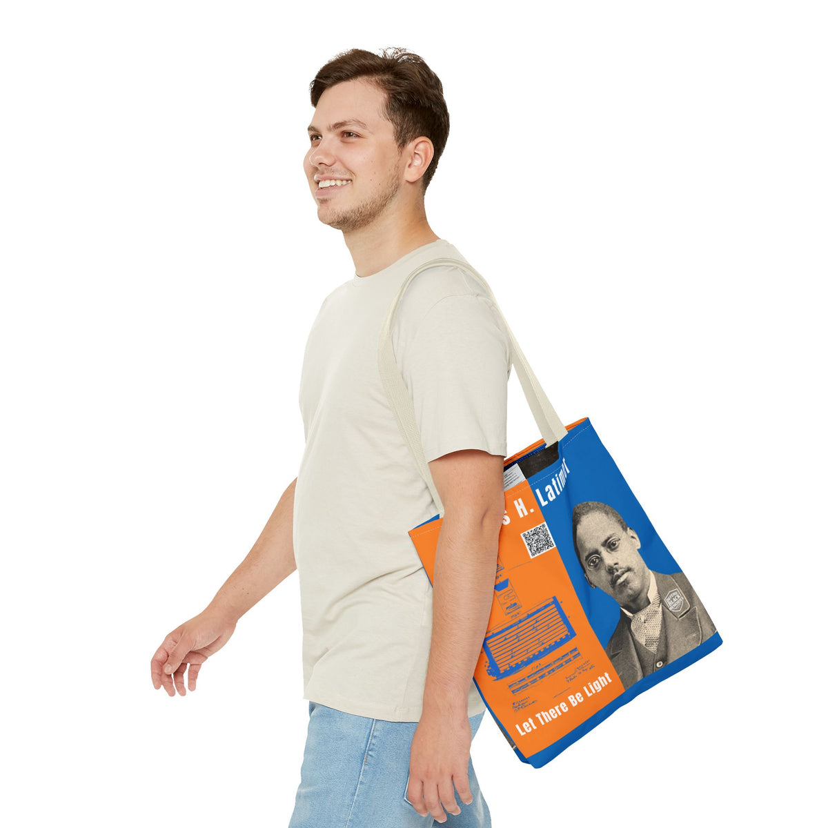 Lewis H. Latimer, Historical Portrait Tote Bag (Double Side City Champs Blue)