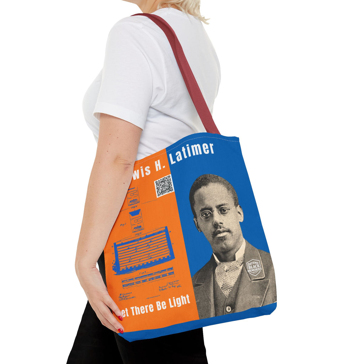 Lewis H. Latimer, Historical Portrait Tote Bag (Double Side City Champs Blue)