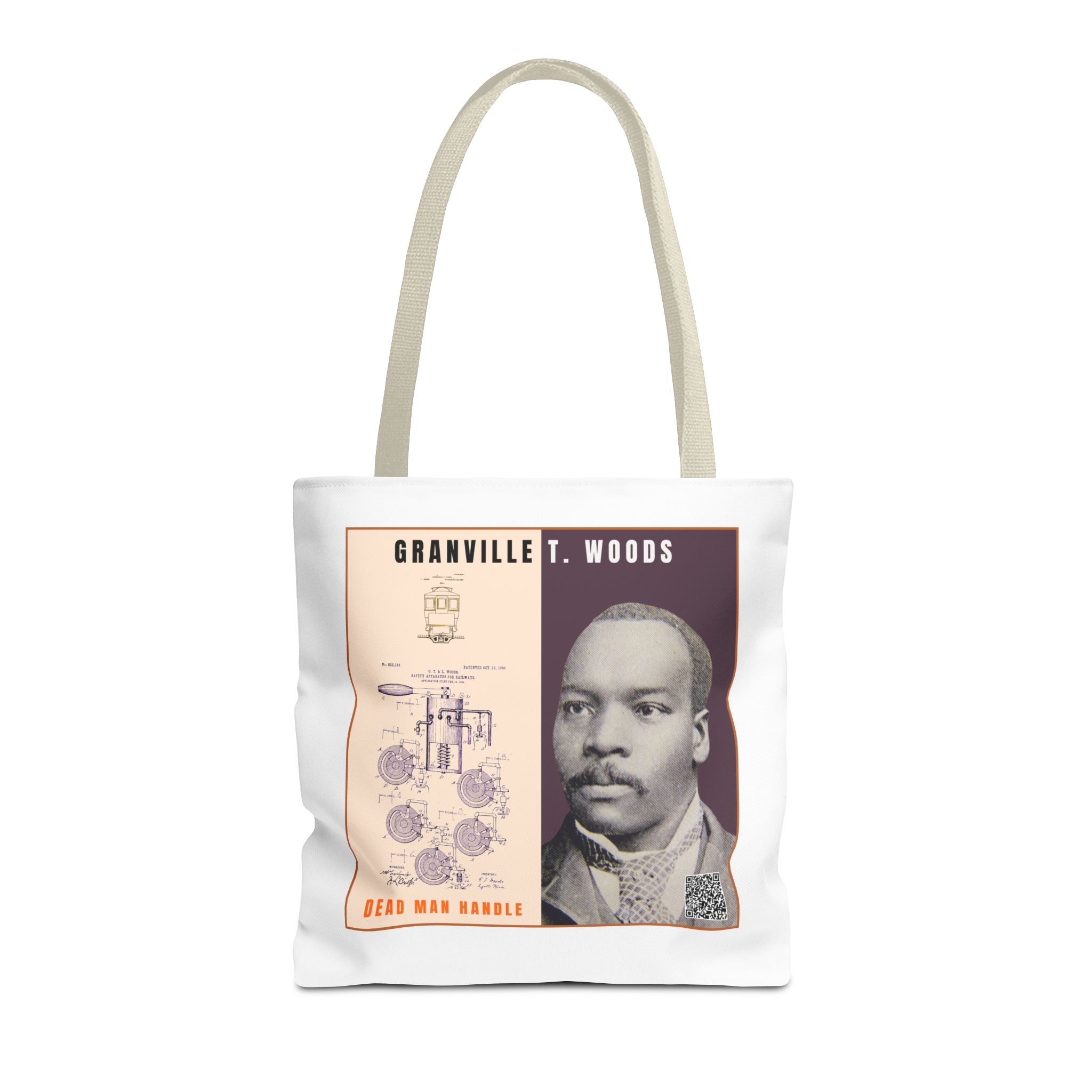 Granville T. Woods Historical Portrait Tote Bag (White)