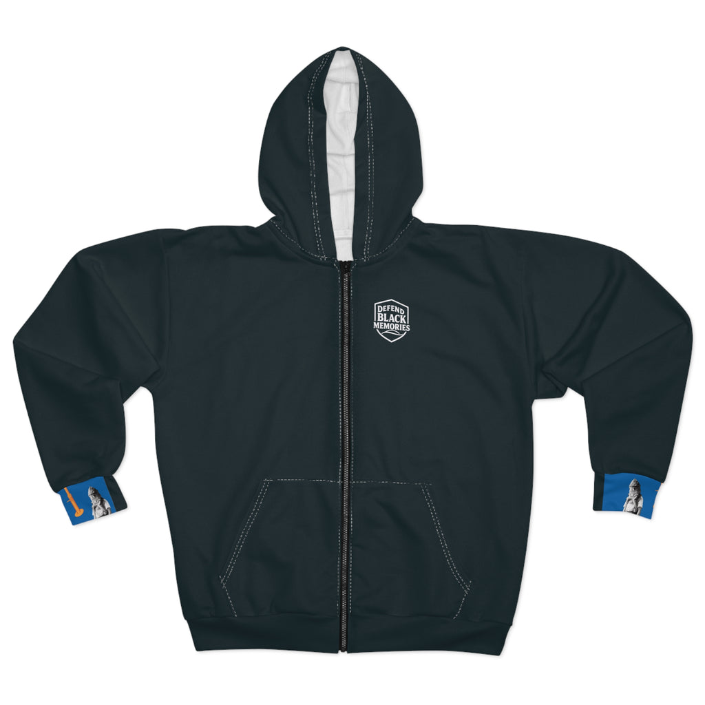Jan Ernst Matzeliger  AOP Back Graphic, Zip Hoodie-Grey (City Champs)