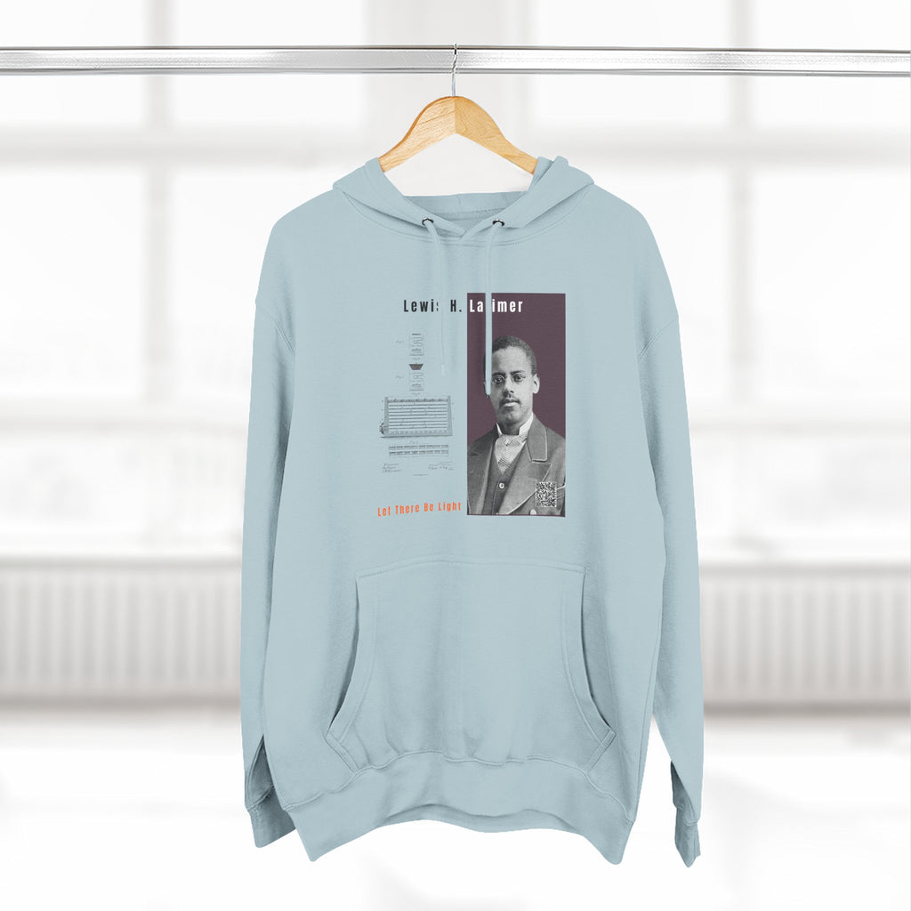 Defend Black Memories: Lewis H. Latimer Three-panel Historical Black Portrait Hoodie