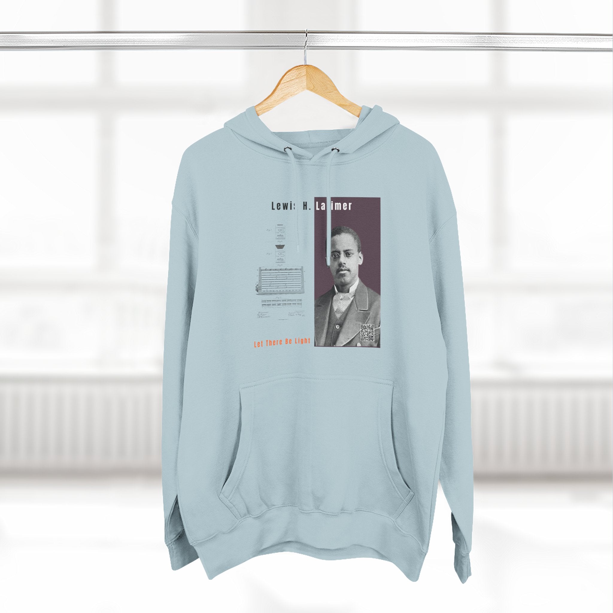 Defend Black Memories: Lewis H. Latimer Three-panel Historical Black Portrait Hoodie