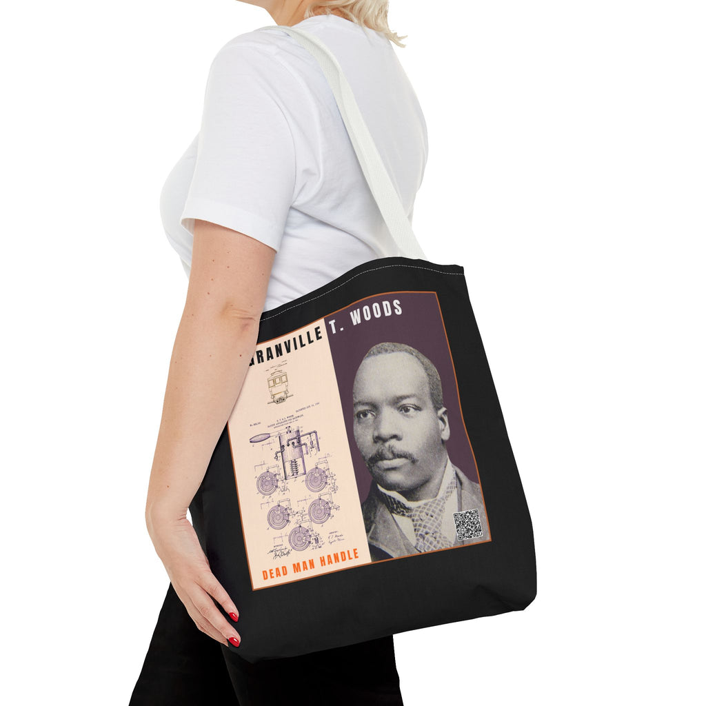 Granville T. Woods Historical Portrait Tote Bag (Black)