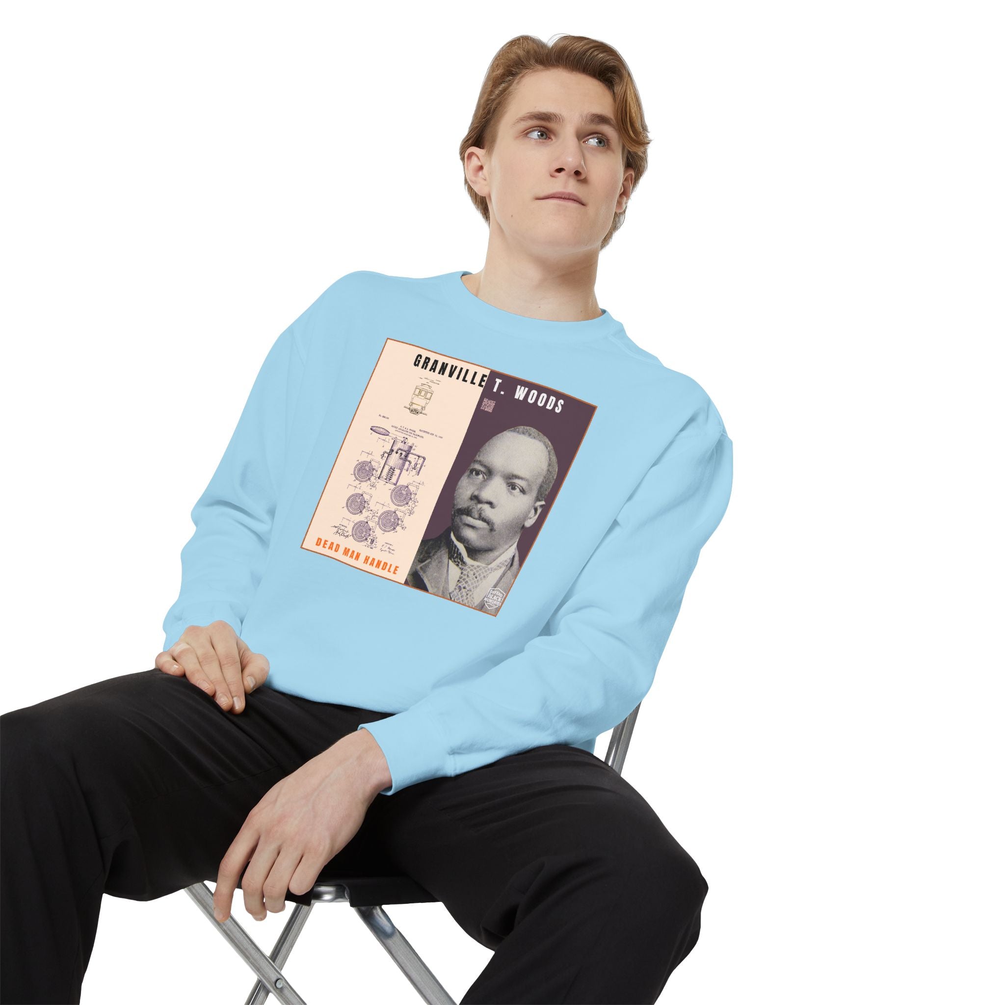 Granville T. Woods, Unisex, Historical Portrait Crewneck Sweatshirt (City Champs)