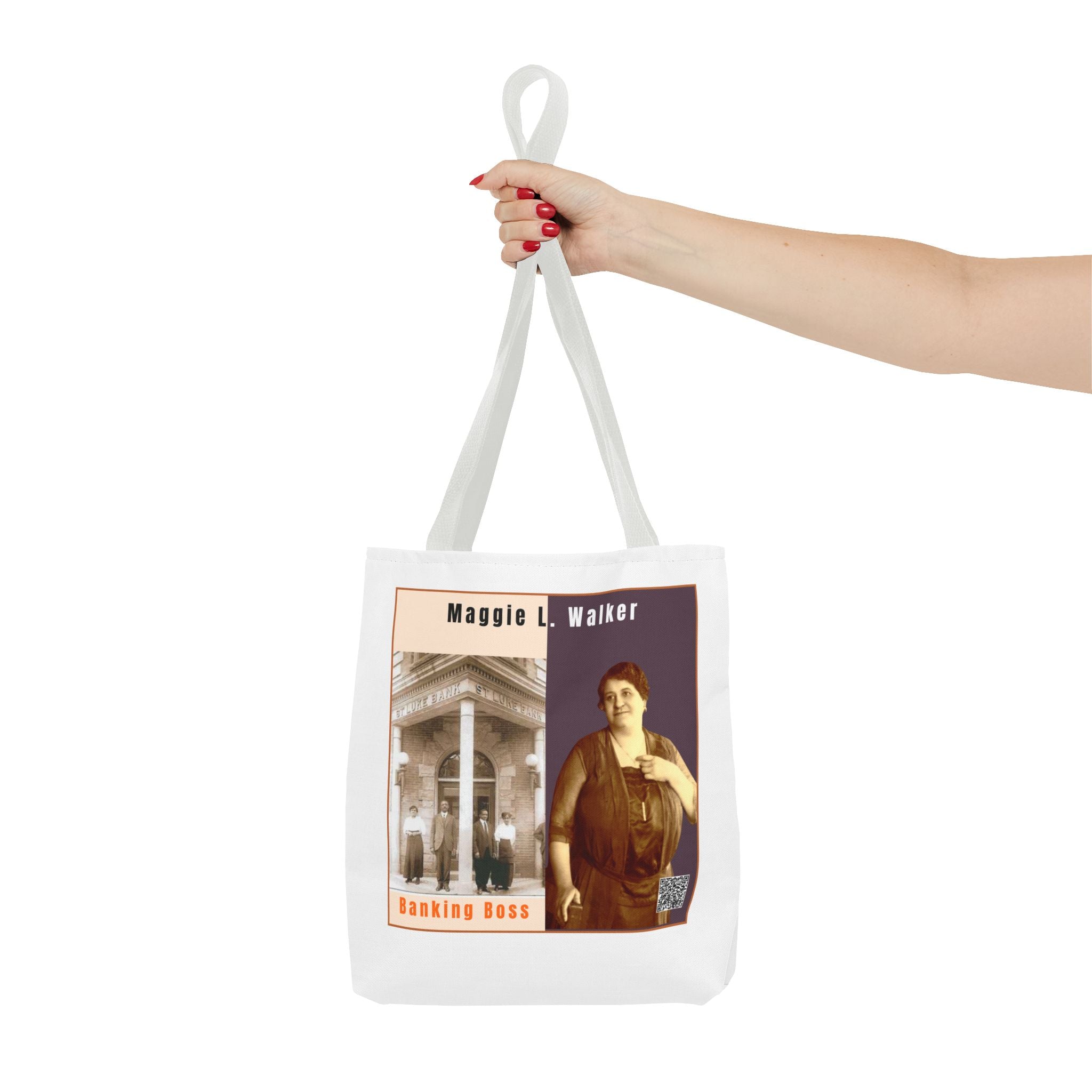 Defend Black Memories:Maggie L. Walker Historical Portrait AOP Tote Bag