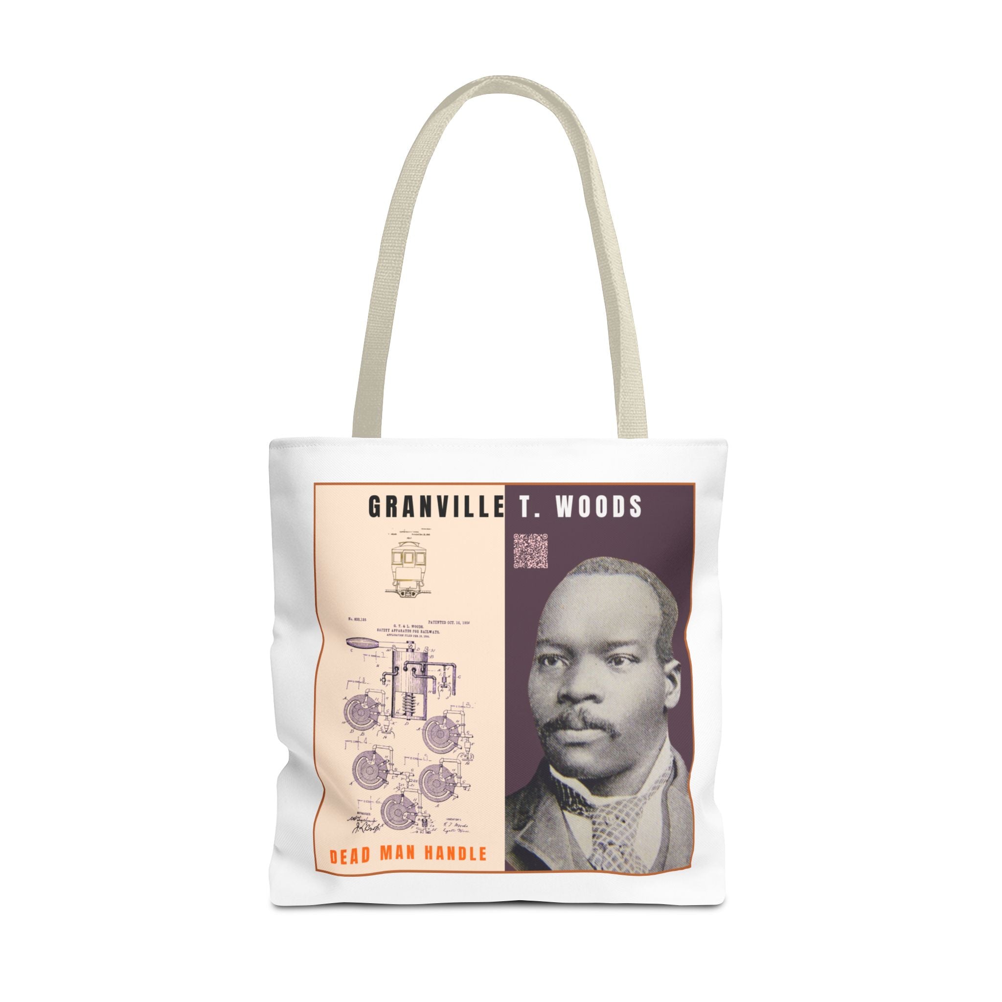 Granville T. Woods Historical Portrait Tote Bag (White)