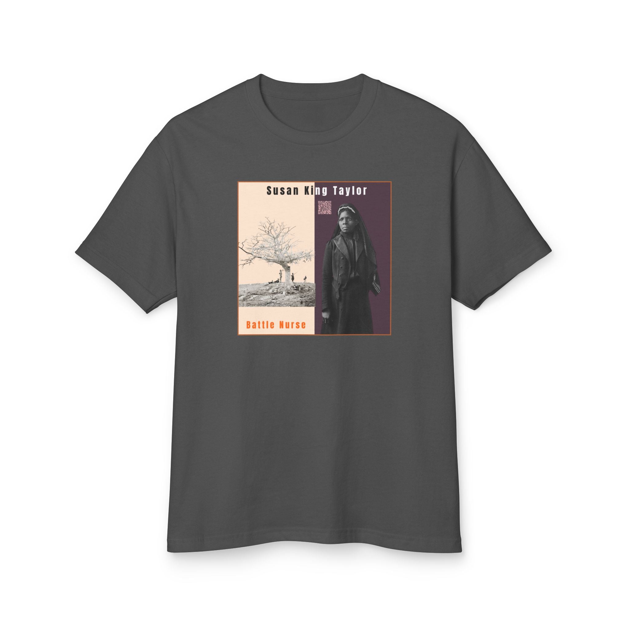 Susan King Taylor, Historical Portrait T-shirt, w/Back Graphic (2-tone),