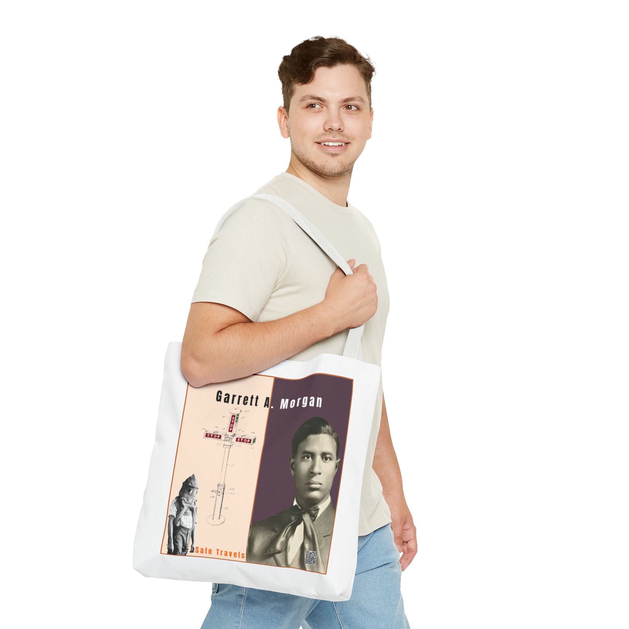 Garrett A. Morgan Historical Portrait Tote Bag (White)