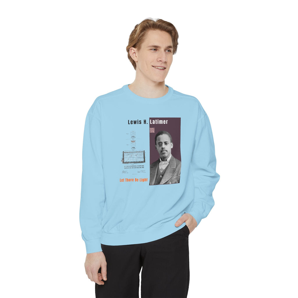 Defend Black Memories: Lewis Latimer Unisex Garment-Dyed Sweatshirt