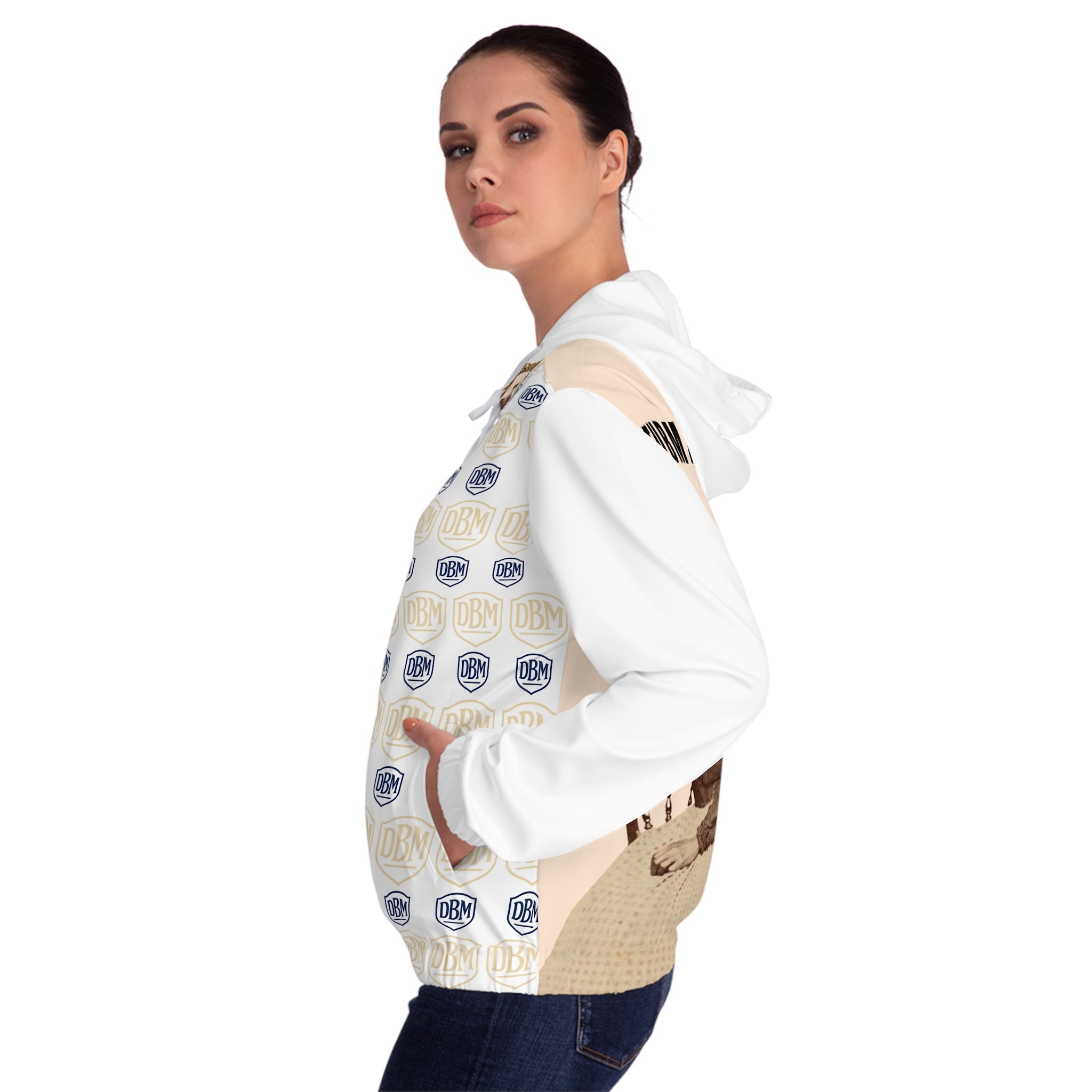 Tubman-Truth, Women's Full-Zip Hoodie w/AOP Back Graphic,