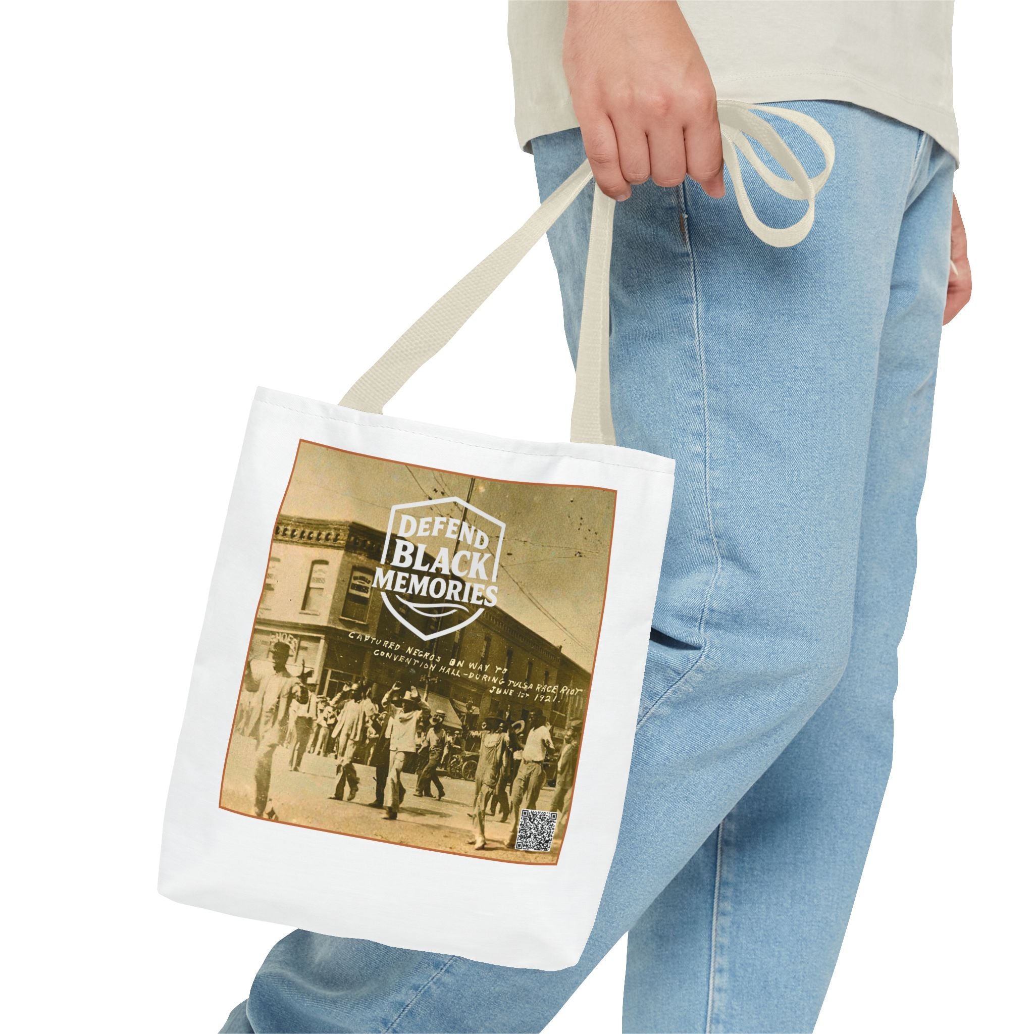 Defend Black Memories:Tulsa Massacre Historical Photo AOP Tote Bag