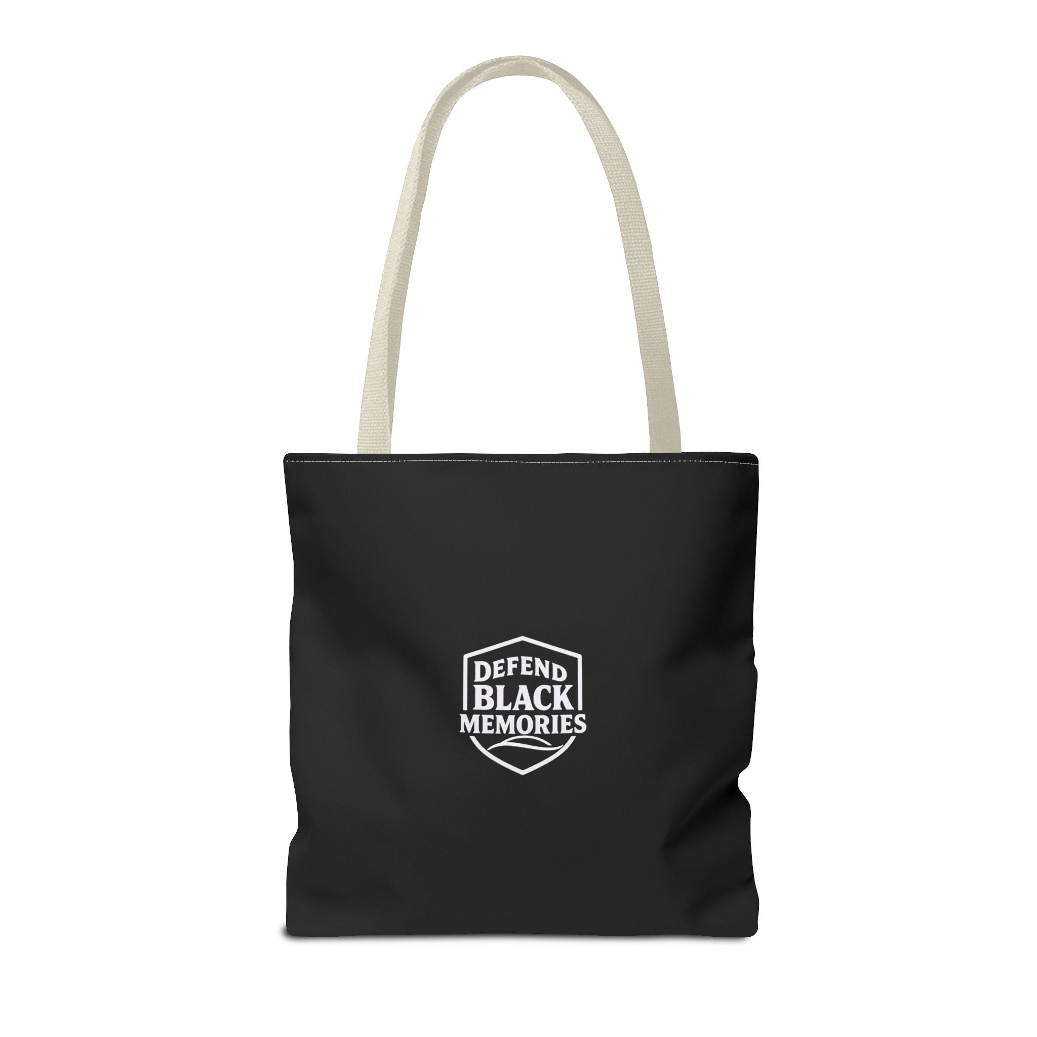 Granville T. Woods Historical Portrait Black Tote Bag (Trans/Dark Cerulean Block)
