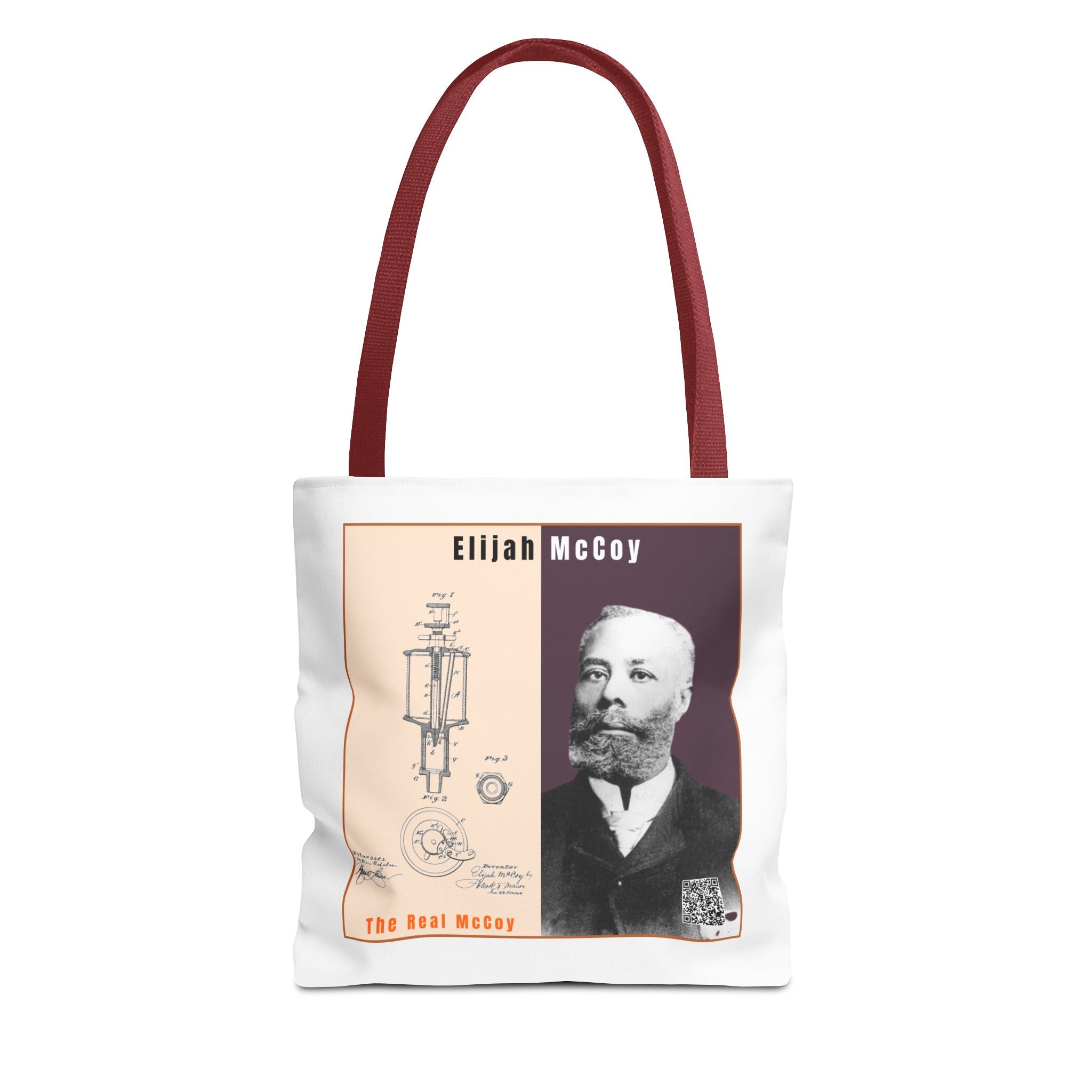 Defend Black Memories: Elijah McCoy Historical Portrait AOP Tote Bag