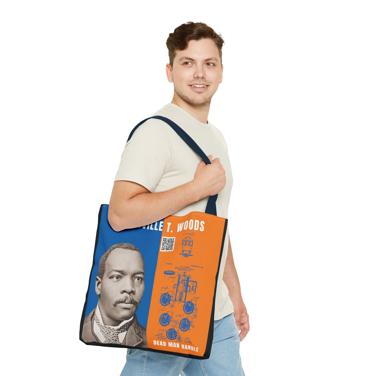 Granville T. Woods Historical Portrait Tote Bag -Turquoise (City Champs)