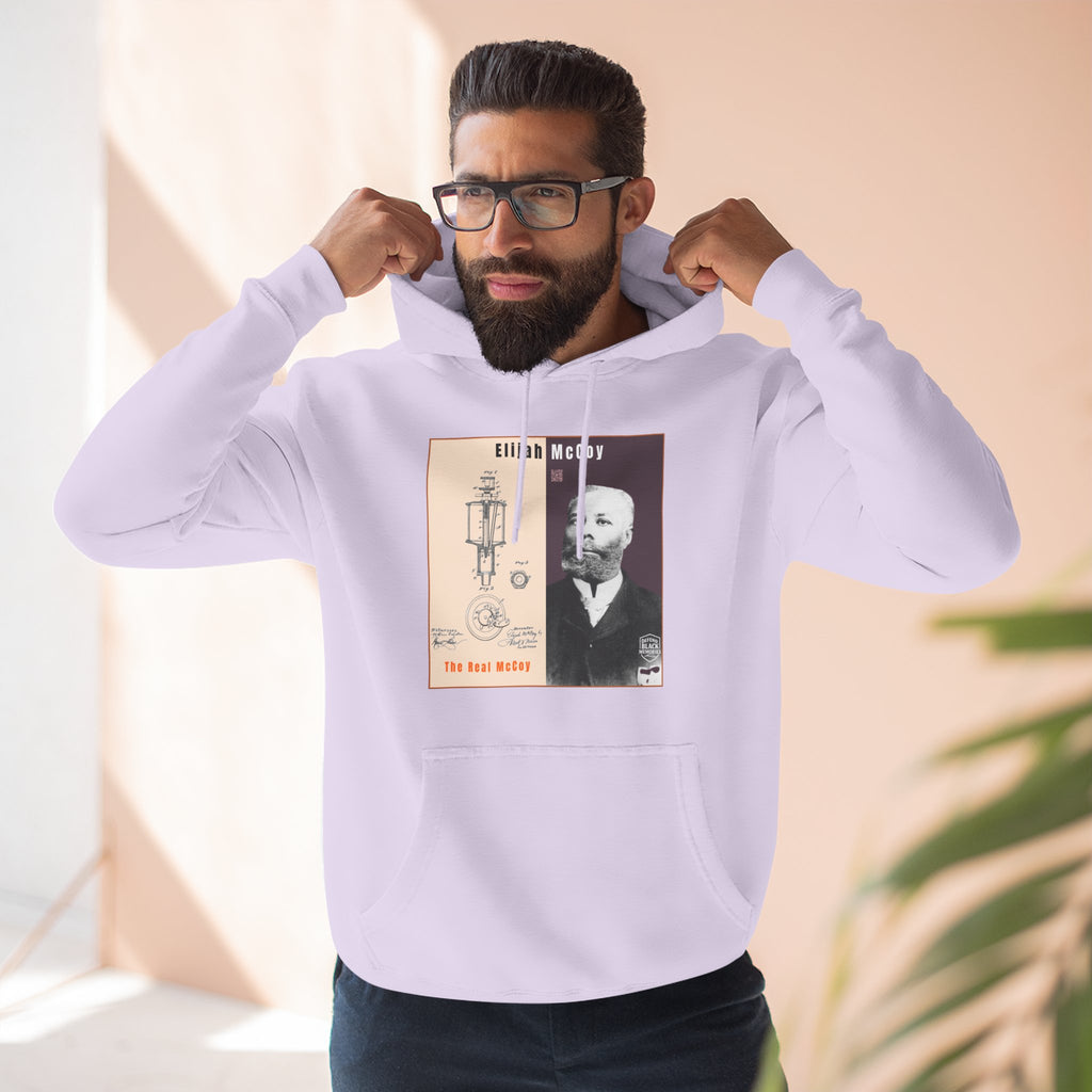 Elijah McCoy Three-Panel Design Hoodie-Historic Black Portrait Pullover (City Champs)