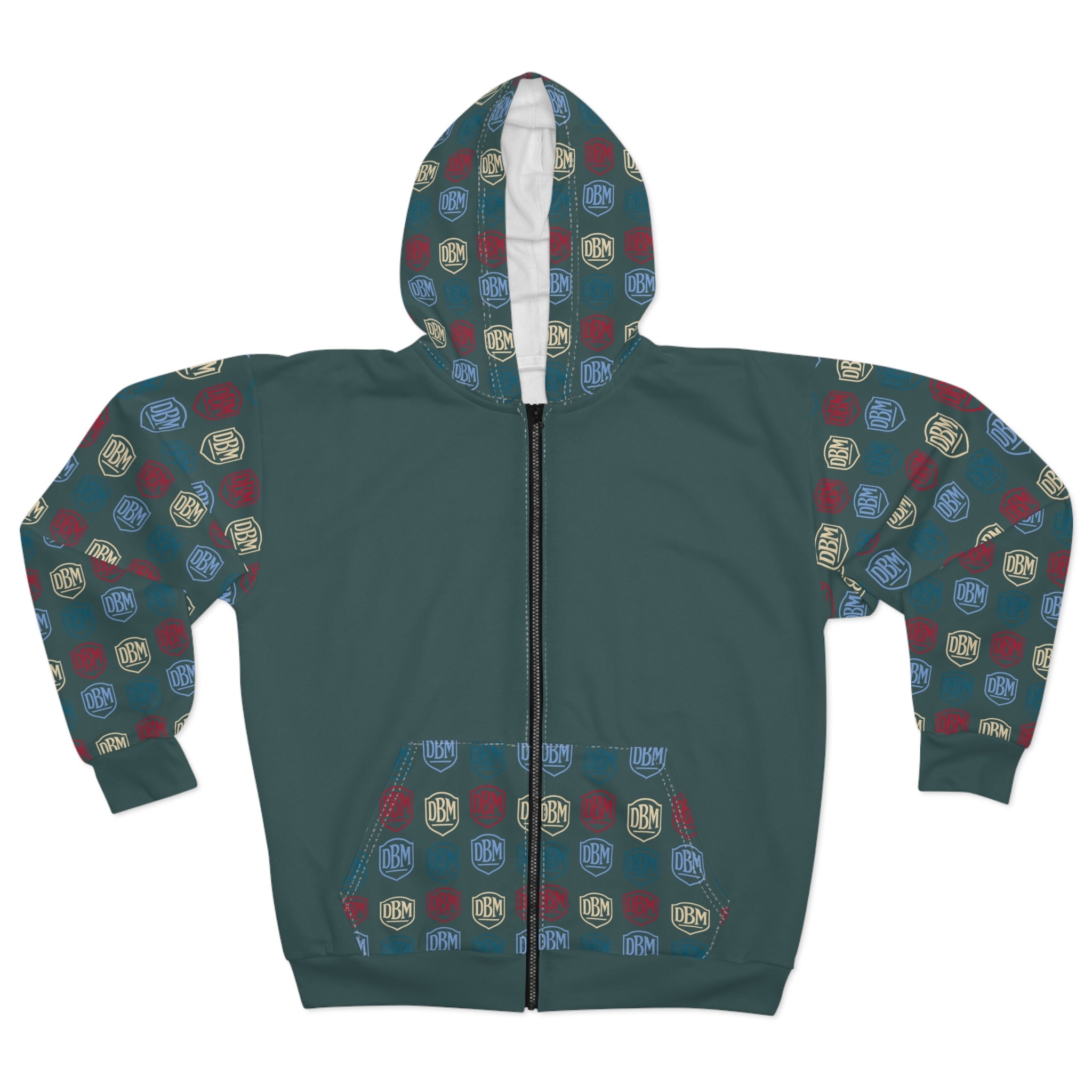 Jan Ernst Matzeliger  AOP Back Graphic, Zip Hoodie (Grey)