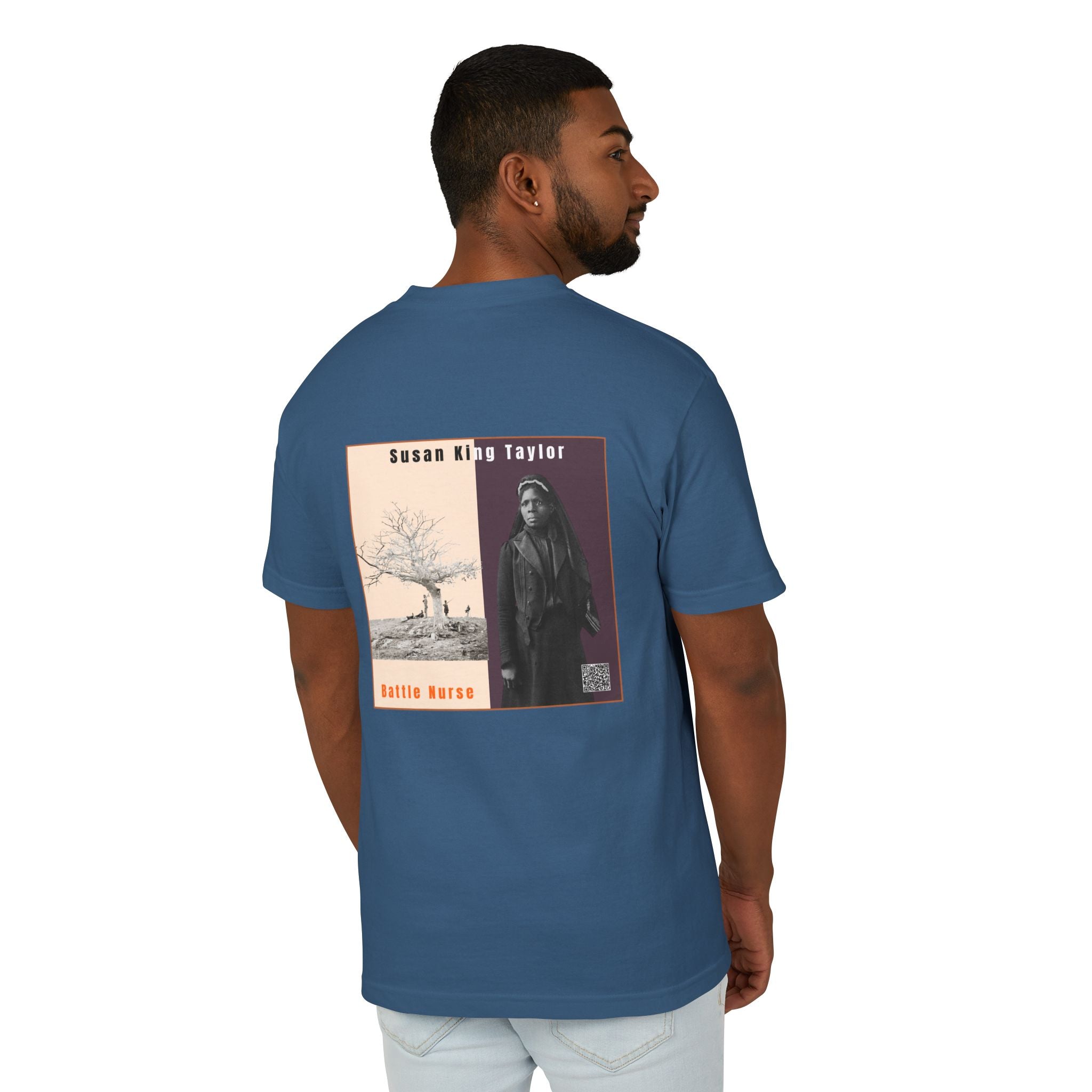Susan King Taylor, Historical Portrait T-shirt, w/Back Graphic (2-tone),