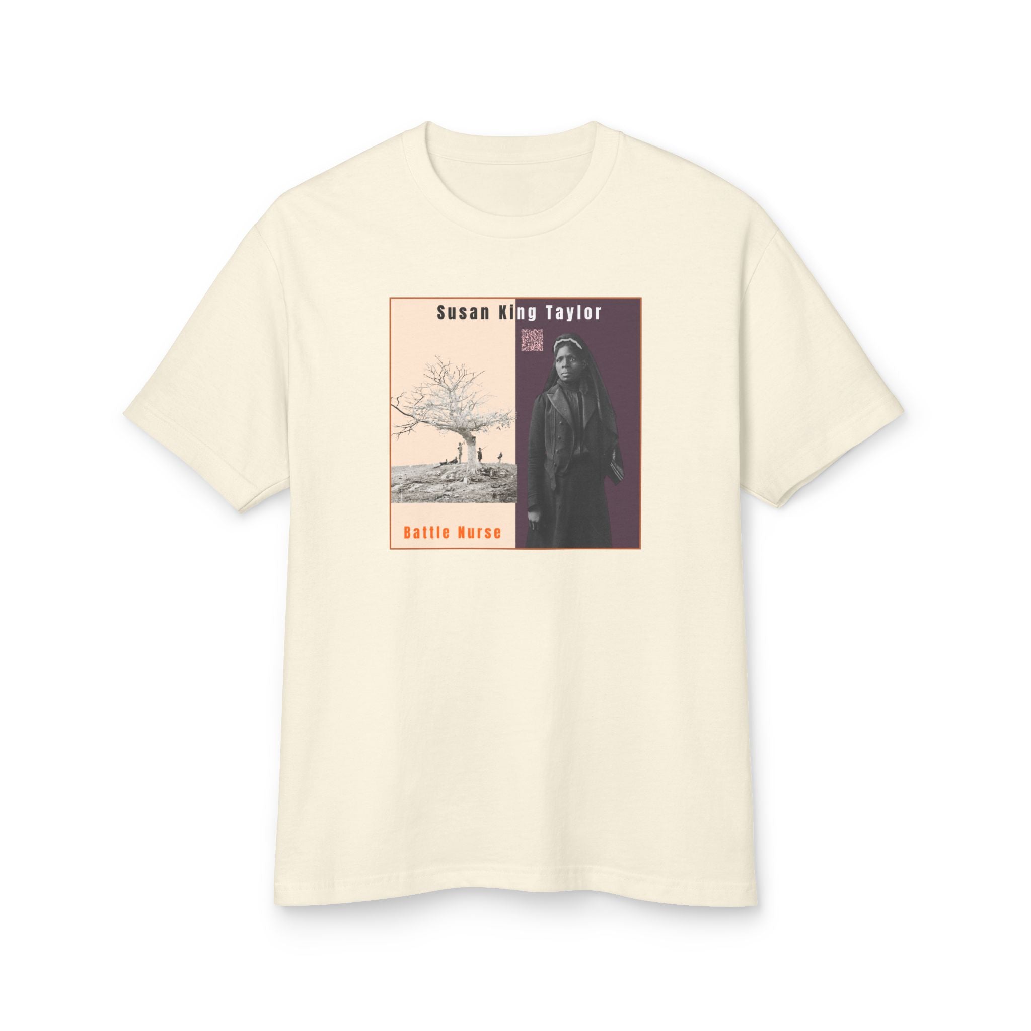 Susan King Taylor, Historical Portrait T-shirt, w/Back Graphic (2-tone),