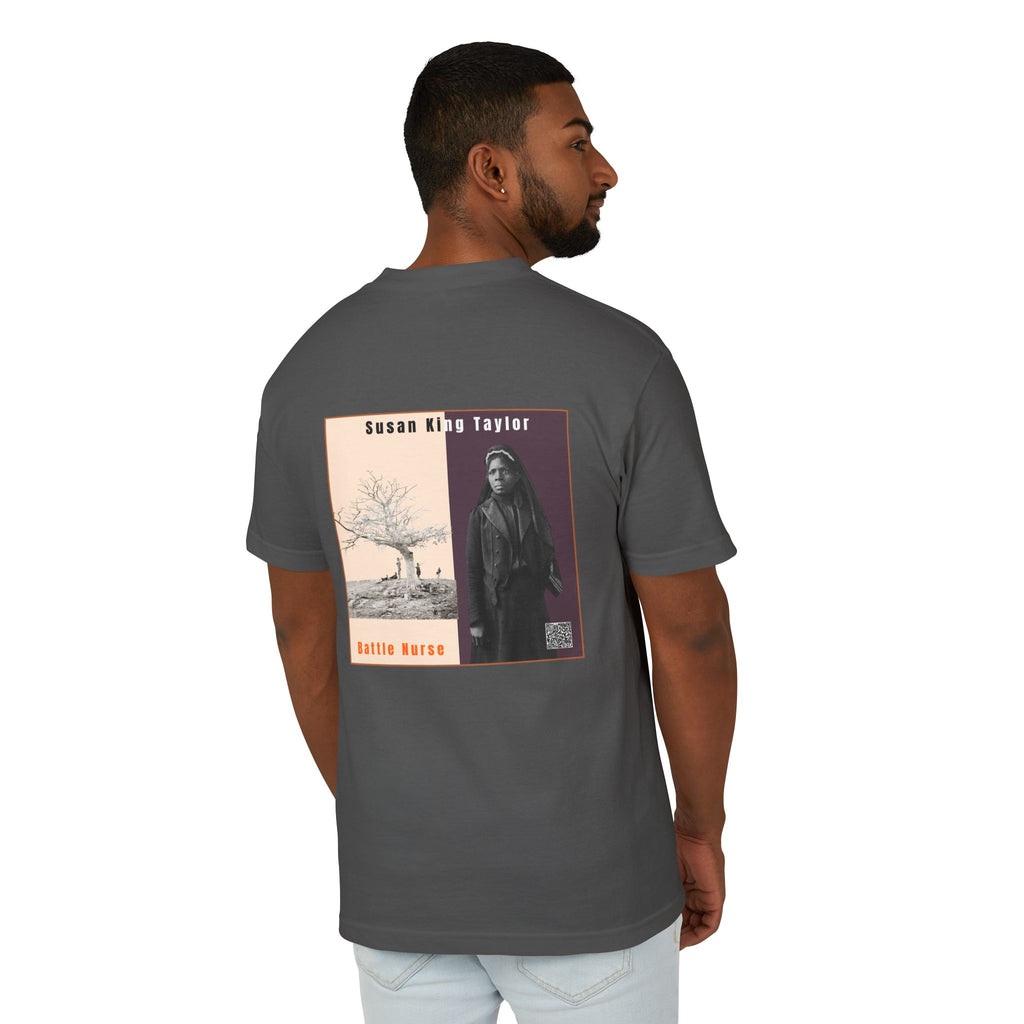 Susan King Taylor, Historical Portrait T-shirt, w/Back Graphic (2-tone),