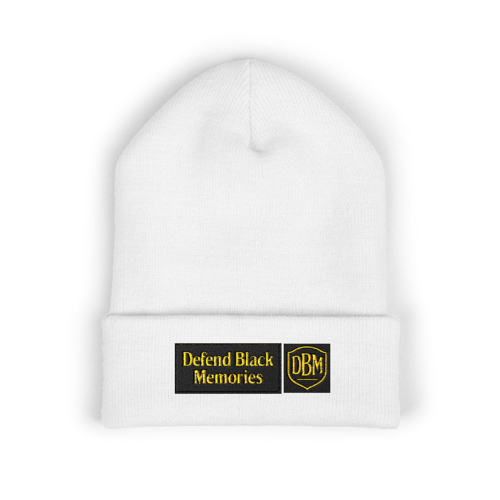 Defend Black Memories Embroidered Cuffed Beanie — Winter Knit Hat